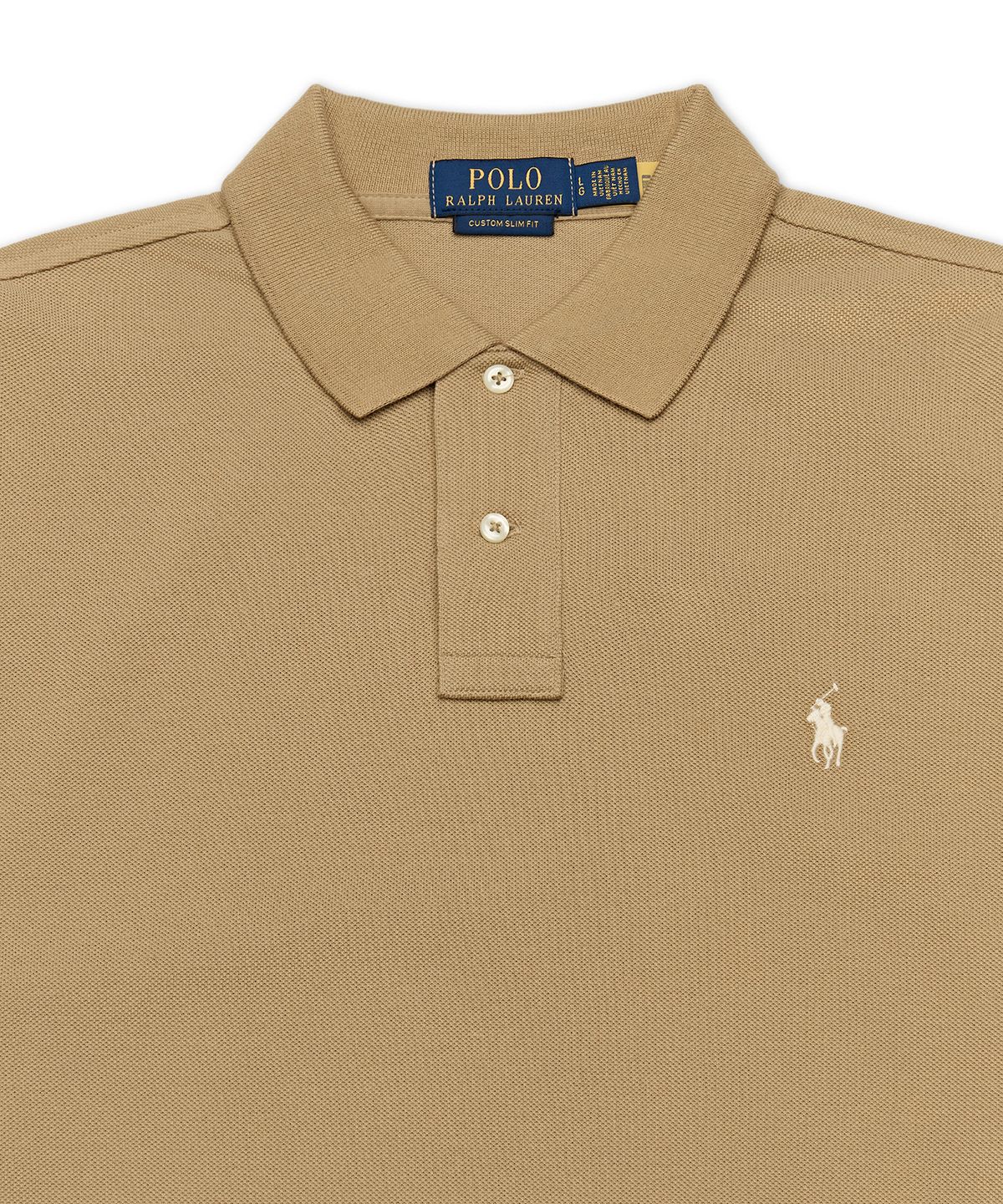 폴로 랄프 로렌(POLO RALPH LAUREN) 커스텀 슬림핏 메시 폴로 셔츠-미디움 베이지