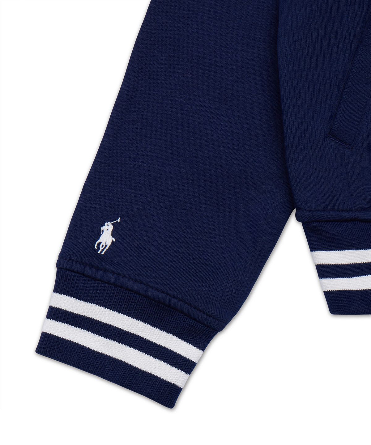 폴로 랄프 로렌(POLO RALPH LAUREN) 로고 플리스 베이스볼 재킷-네이비