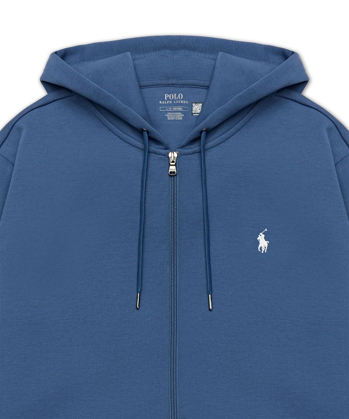 폴로 랄프 로렌(POLO RALPH LAUREN) 더블 니트 풀 지퍼 후디-블루
