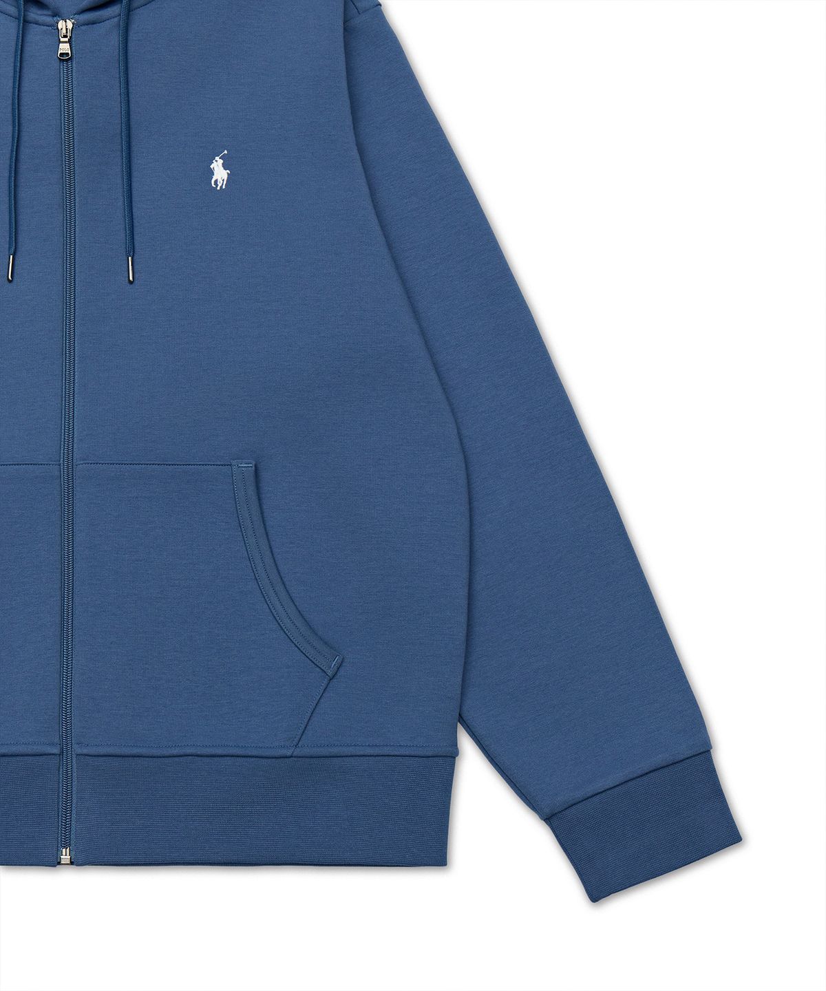 폴로 랄프 로렌(POLO RALPH LAUREN) 더블 니트 풀 지퍼 후디-블루