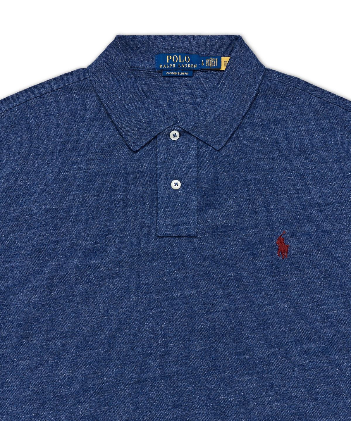 폴로 랄프 로렌(POLO RALPH LAUREN) 커스텀 슬림핏 메시 폴로 셔츠-블루