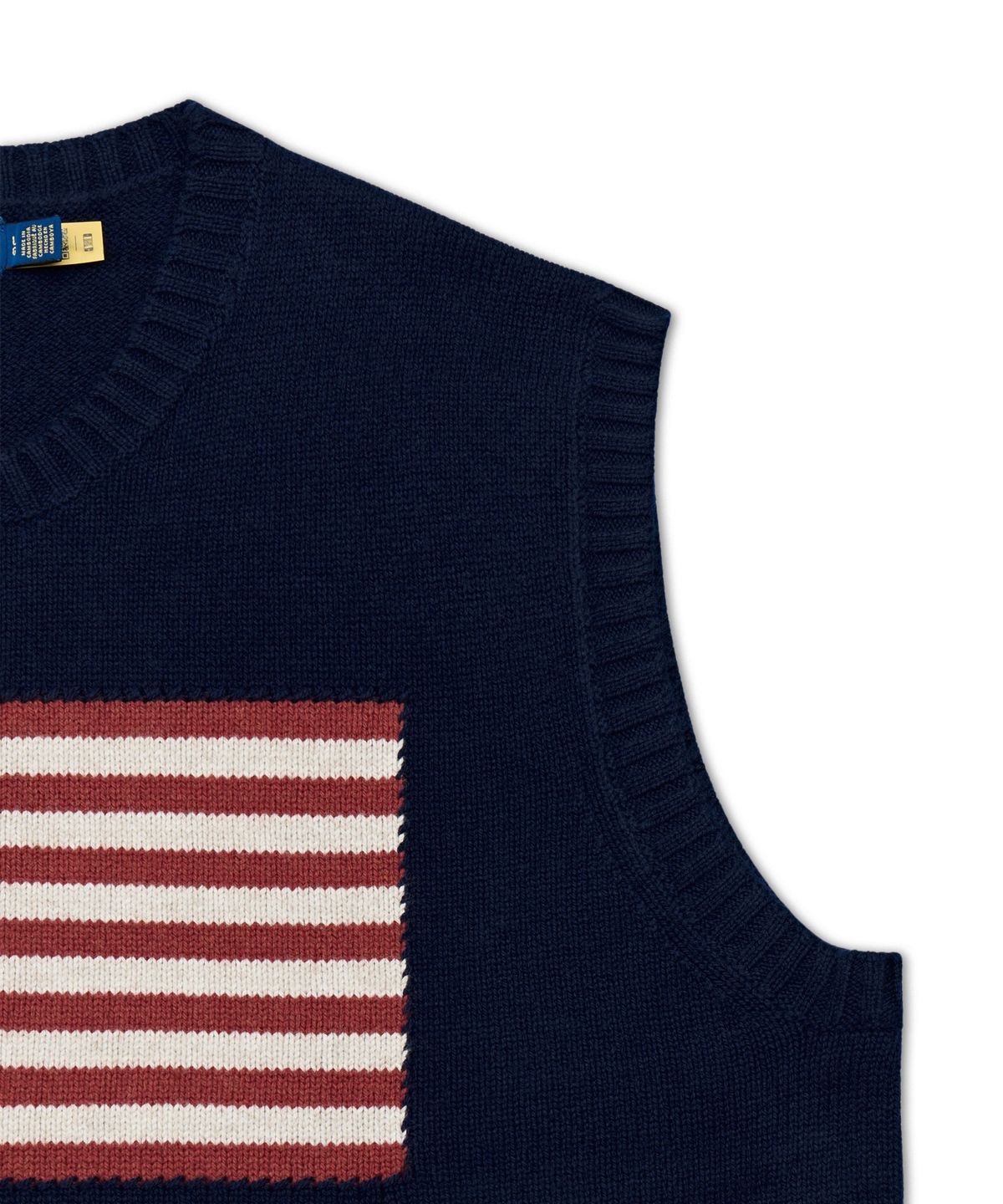 폴로 랄프 로렌(POLO RALPH LAUREN) 빅핏 플래그 스웨터 베스트-블루