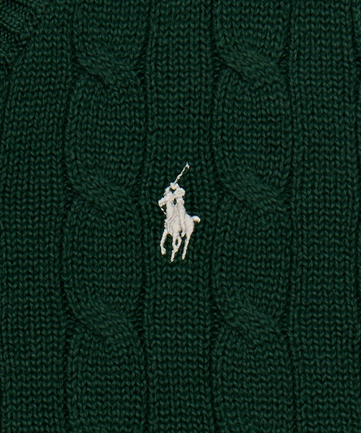폴로 랄프 로렌(POLO RALPH LAUREN) 케이블 니트 코튼 스웨터 베스트-그린