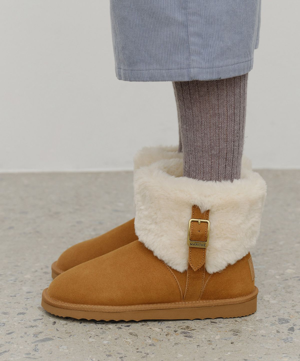 마리떼 프랑소와 저버(MARITHÉ + FRANҪOIS GIRBAUD) W SUEDE BUCKLE BOOTS brown