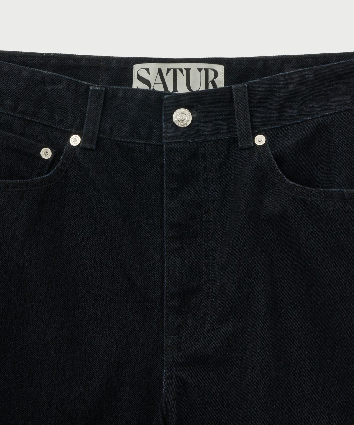 세터(SATUR) 벨벳 와이드 커브드 데님 팬츠 인디고