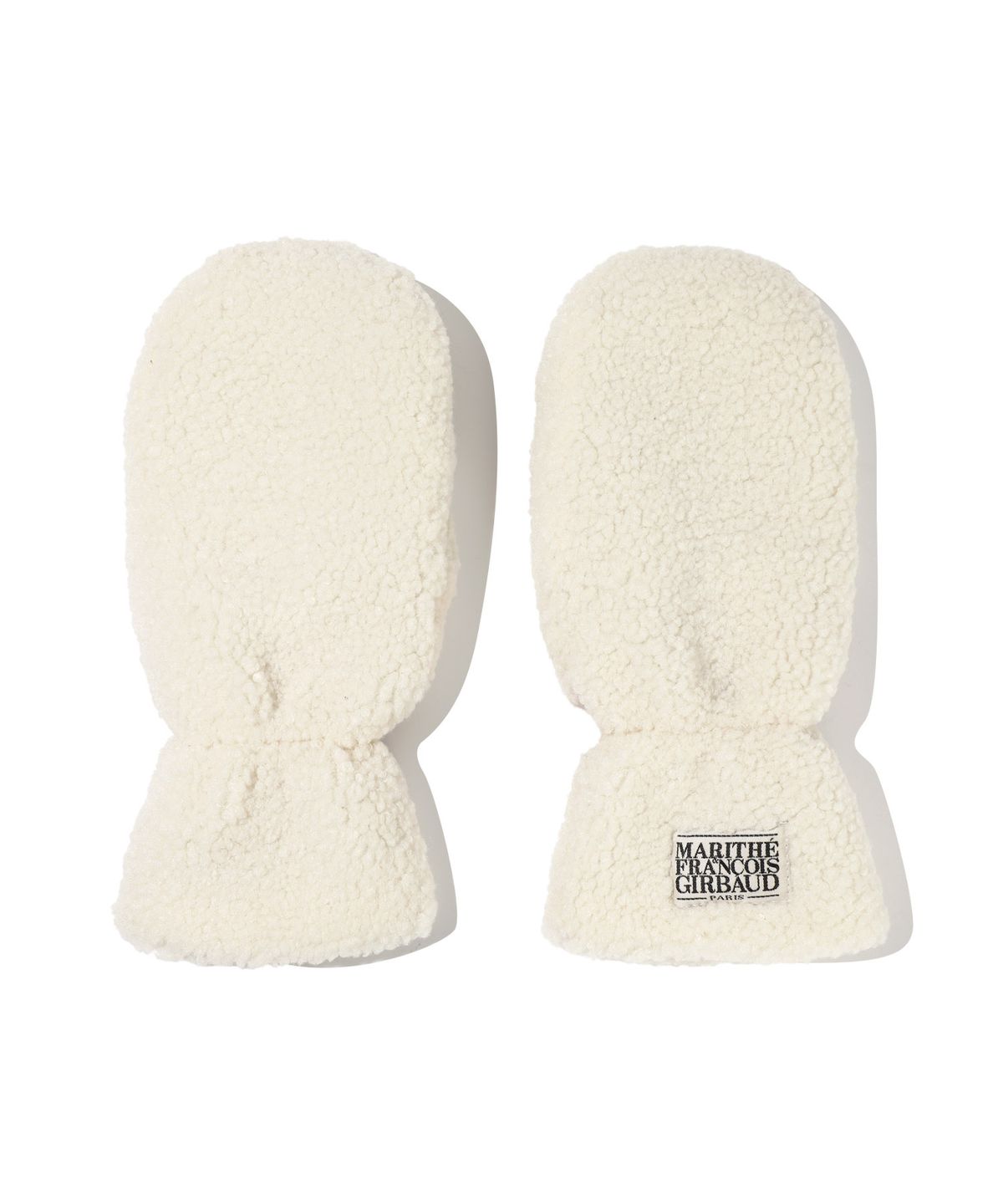 마리떼 프랑소와 저버(MARITHÉ + FRANҪOIS GIRBAUD) CLASSIC LOGO FUR MITTENS ivory