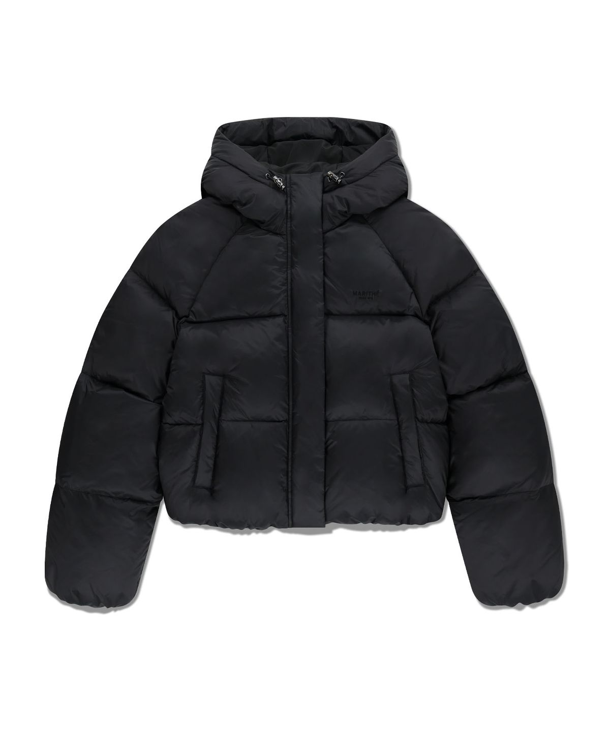 마리떼 프랑소와 저버(MARITHÉ + FRANҪOIS GIRBAUD) W REGULAR LOGO HOODED CROP DOWN JACKET black