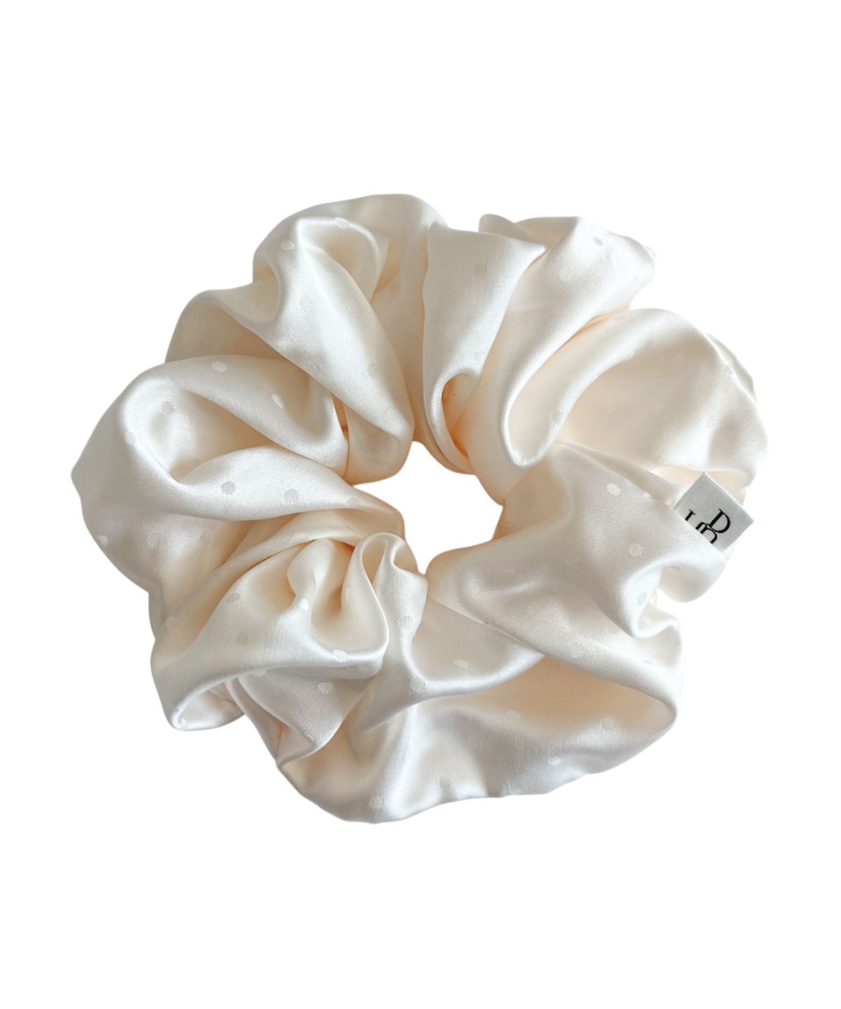 둥그런(DUNGEUREON) Dot Satin Scrunchie (Ivory)