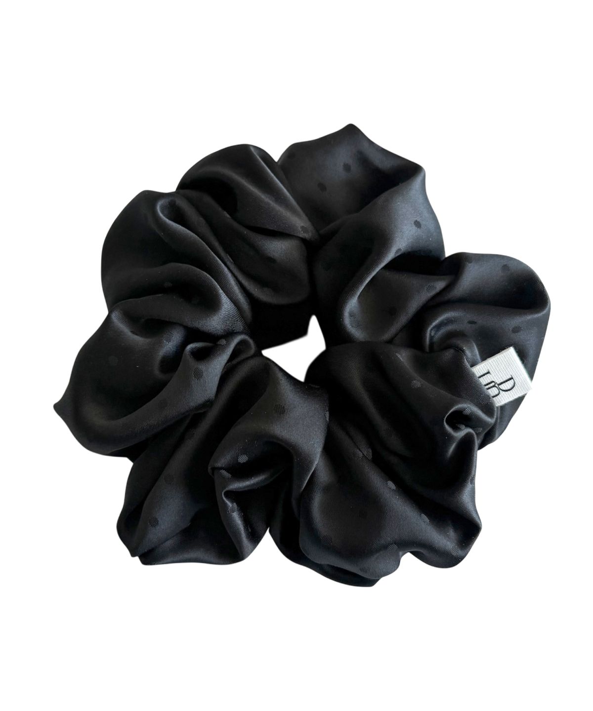 둥그런(DUNGEUREON) Dot Satin Scrunchie (Black)