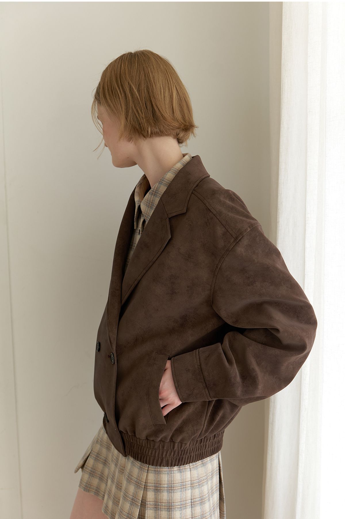 리지(LEEZIE) Eclipse Fake Leather Jacket_S (2Colors)