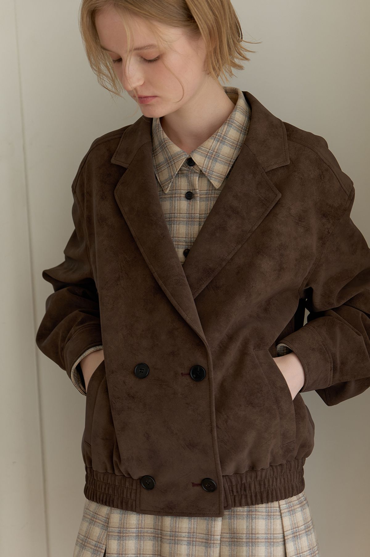 리지(LEEZIE) Eclipse Fake Leather Jacket_S (2Colors)