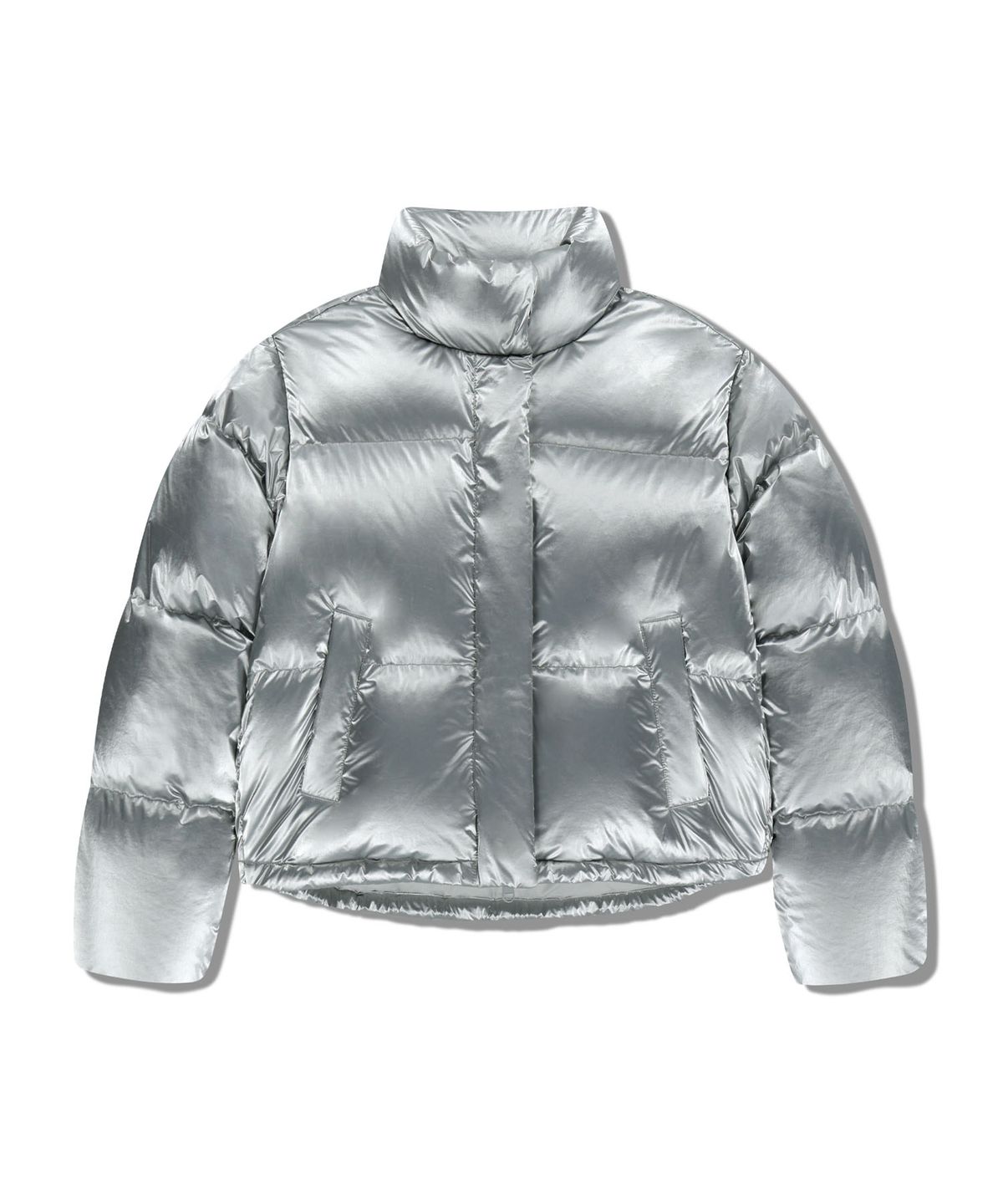 마리떼 프랑소와 저버(MARITHÉ + FRANҪOIS GIRBAUD) W GLOSSY CROP DOWN JACKET silver