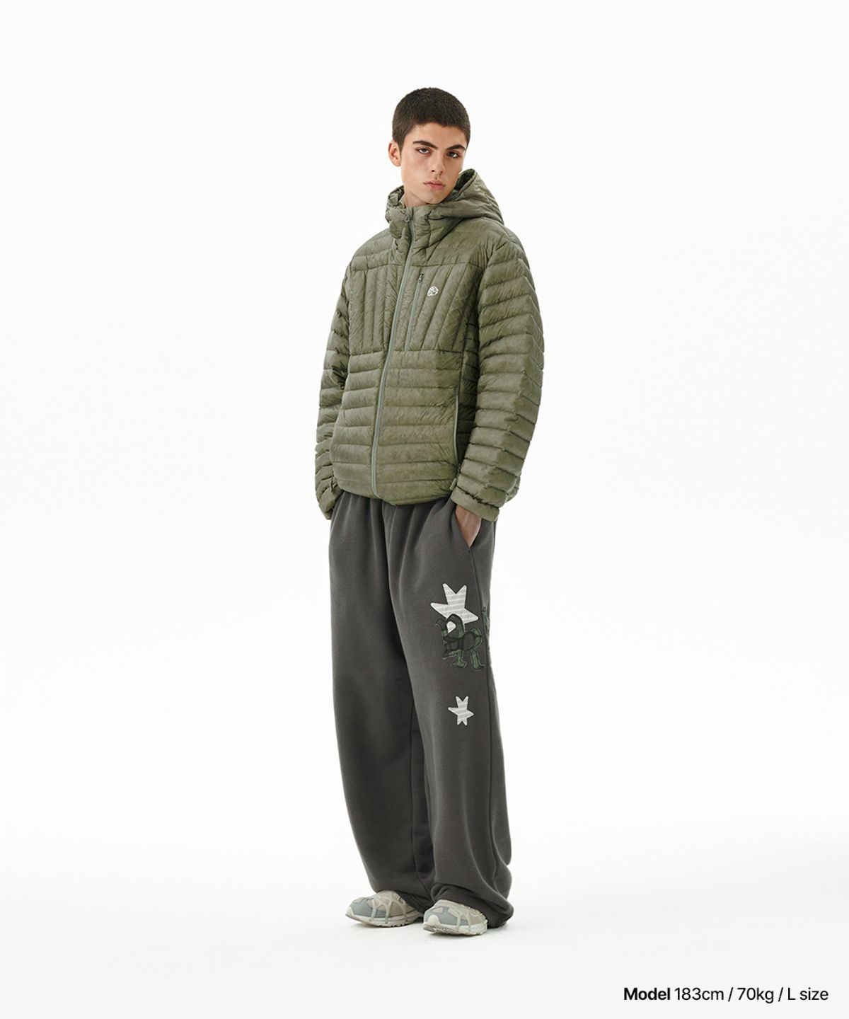 마하그리드(MAHAGRID) LIGHT HOODED DOWN PUFFER KHAKI(MG2FWMB903A)