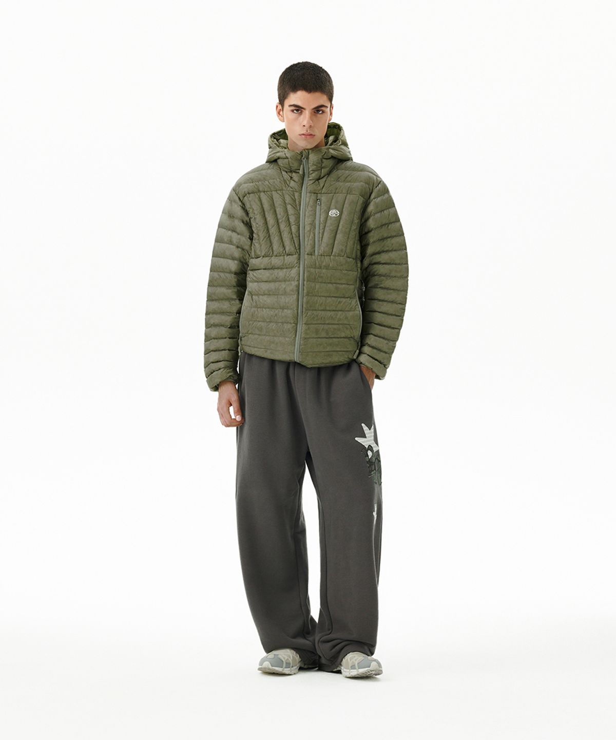 마하그리드(MAHAGRID) LIGHT HOODED DOWN PUFFER KHAKI(MG2FWMB903A)