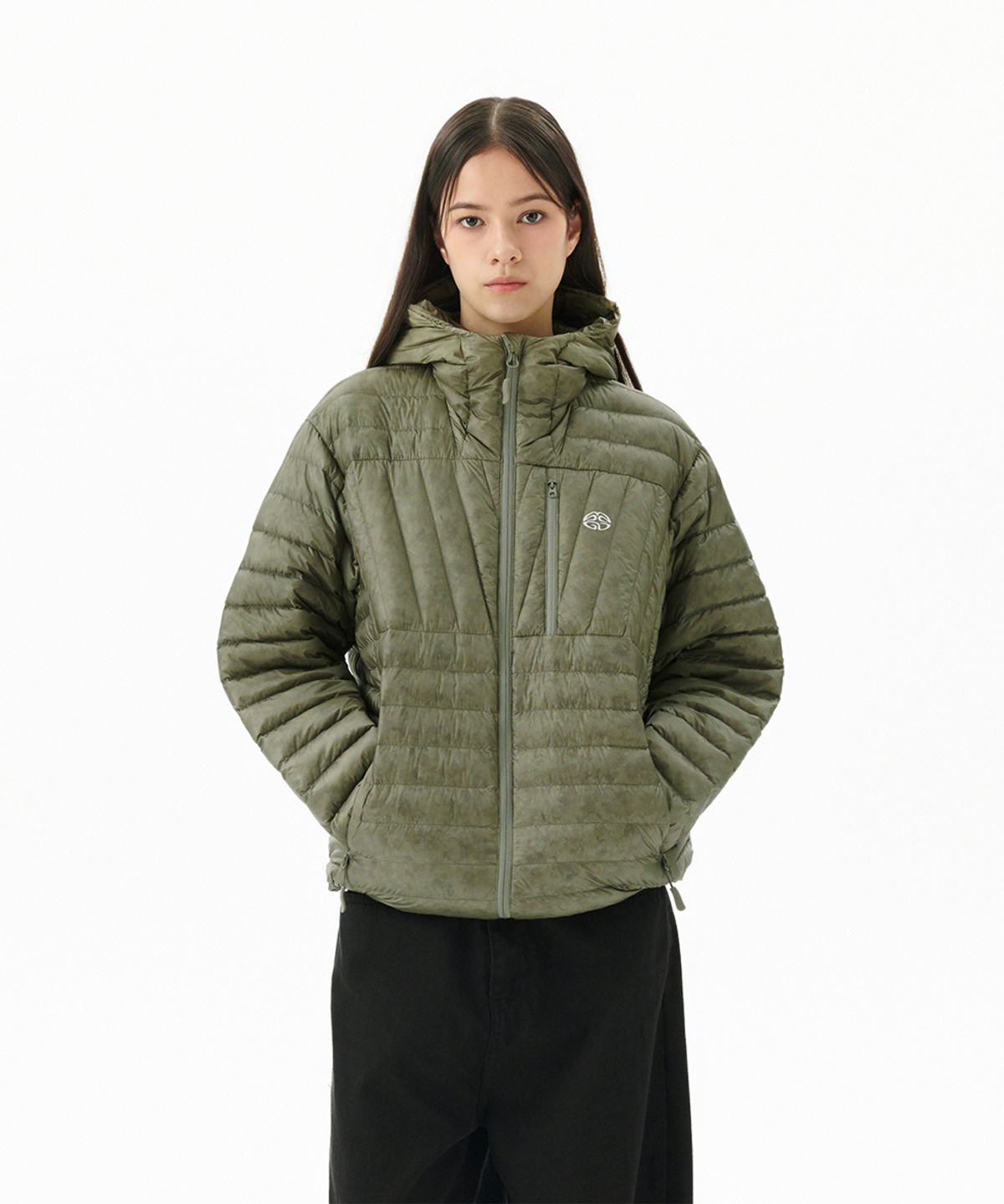 마하그리드(MAHAGRID) LIGHT HOODED DOWN PUFFER KHAKI(MG2FWMB903A)