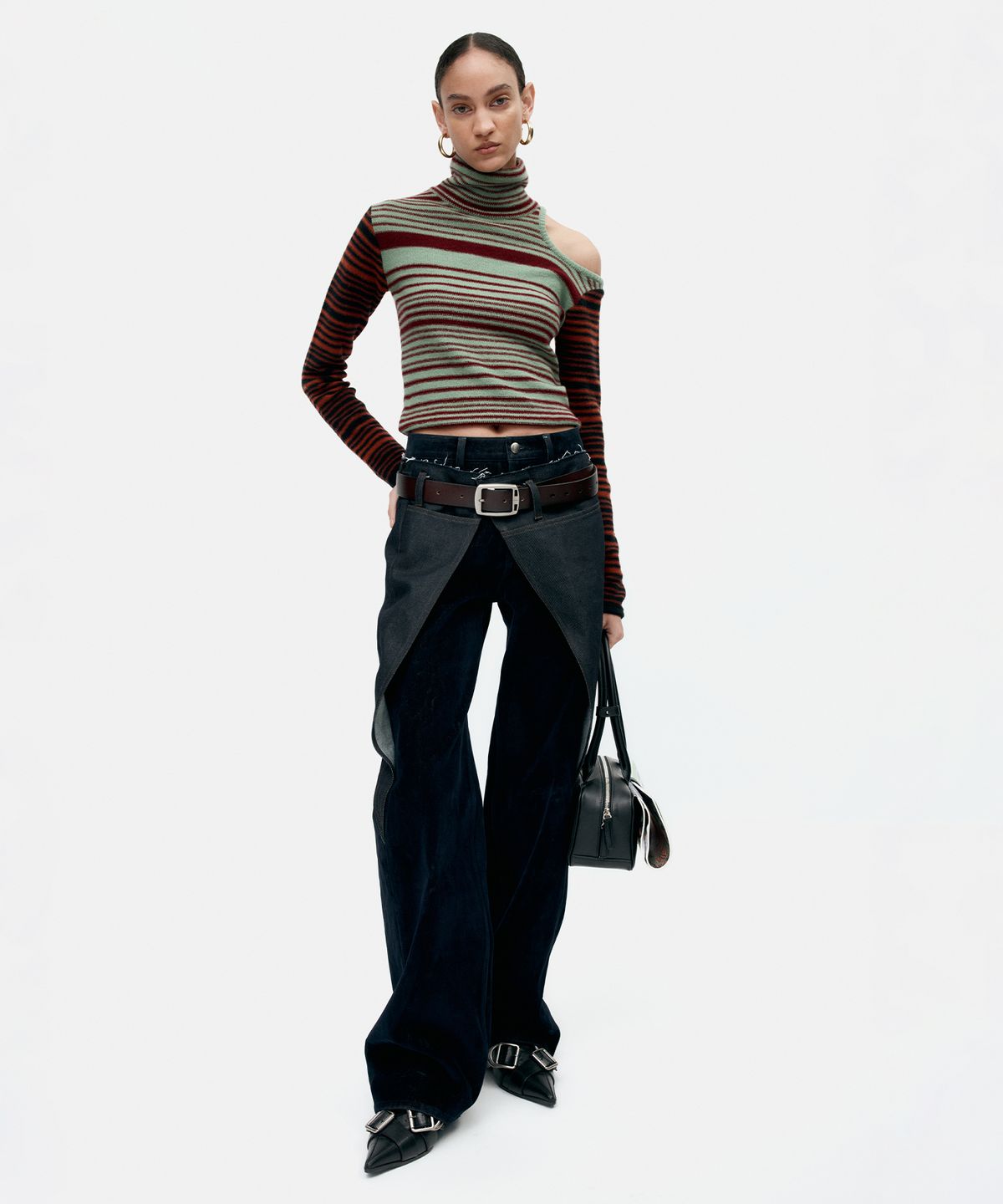 앤더슨벨(ADSB ANDERSSON BELL) ELODIE MULTI STRIPE CUT-OUT TOP atb1356w(GREEN)