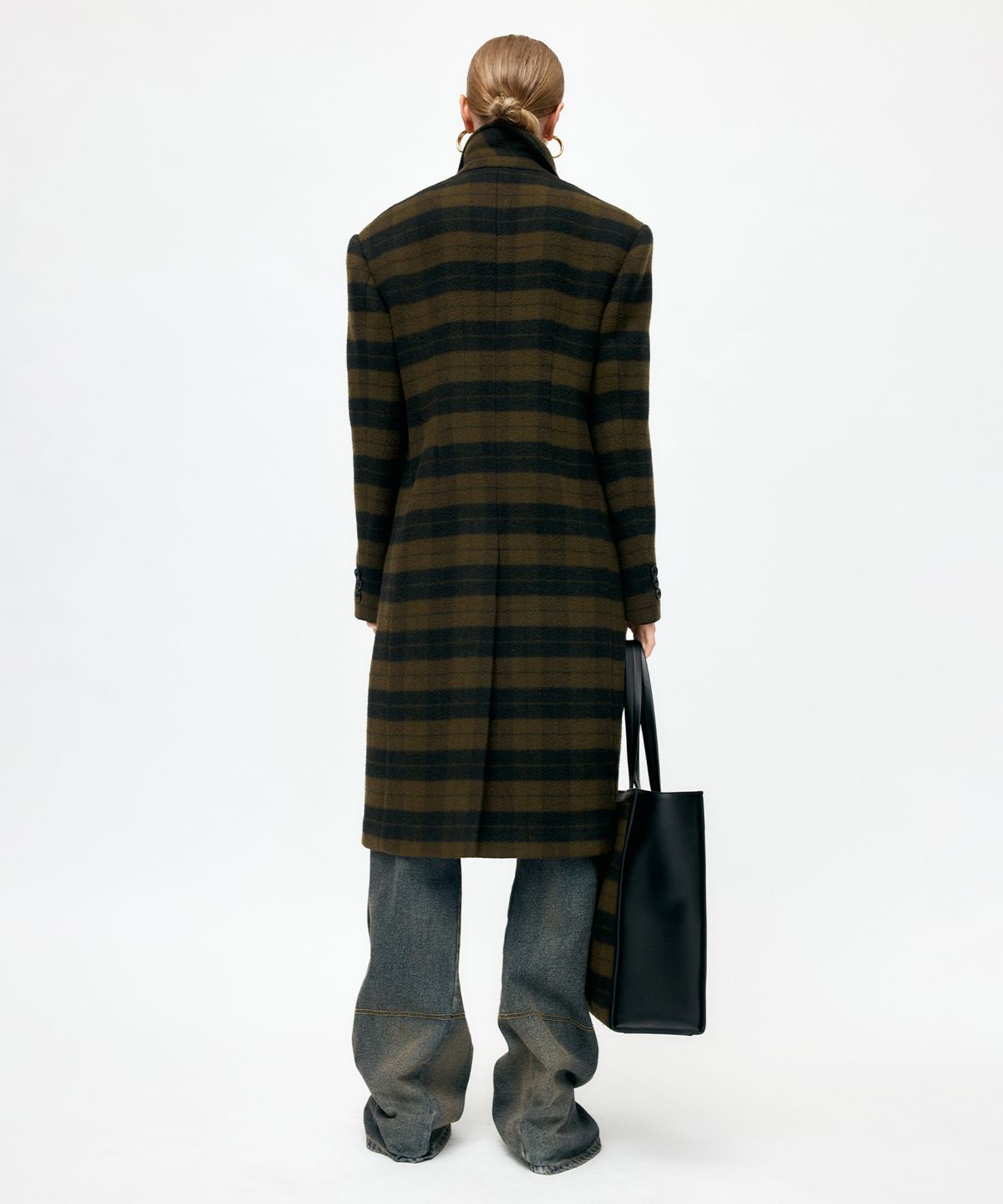 앤더슨벨(ADSB ANDERSSON BELL) LACIE CHECK BUTTONS COAT awa726w(GREEN)
