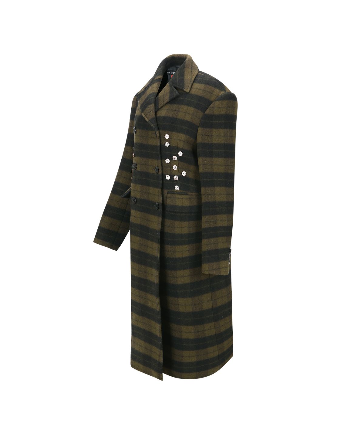 앤더슨벨(ADSB ANDERSSON BELL) LACIE CHECK BUTTONS COAT awa726w(GREEN)