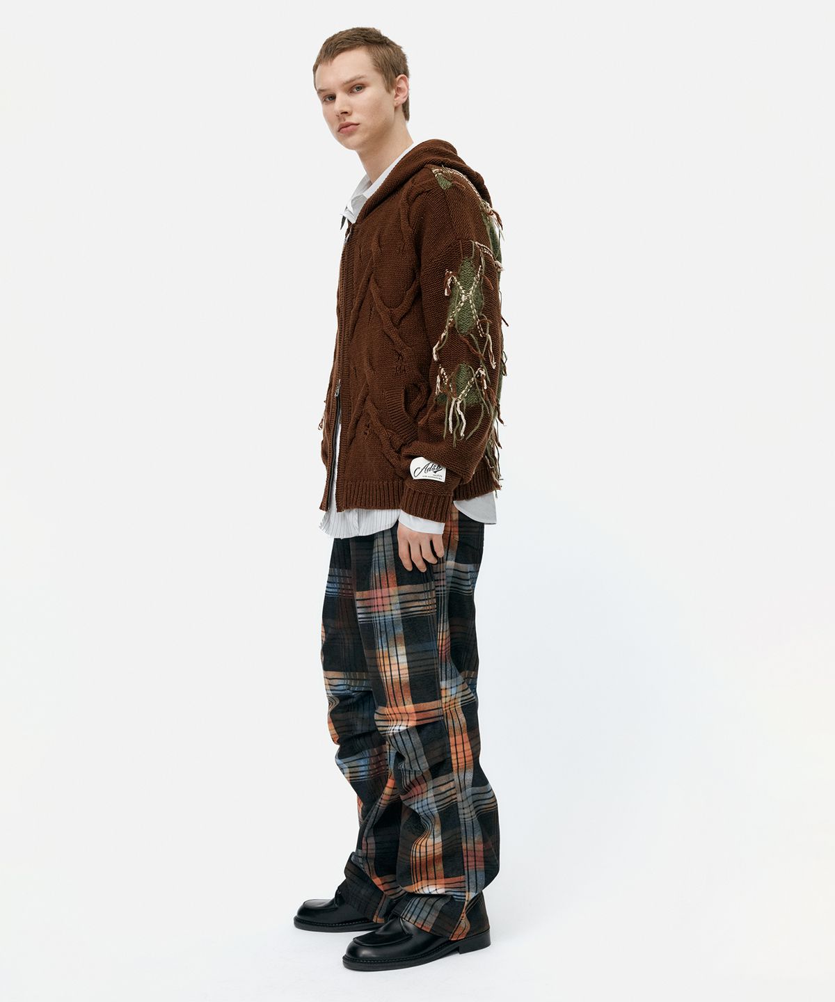 앤더슨벨(ADSB ANDERSSON BELL) UNISEX ARGYLE FISHERMAN HOOD ZIP-UP atb1347u(BROWN)