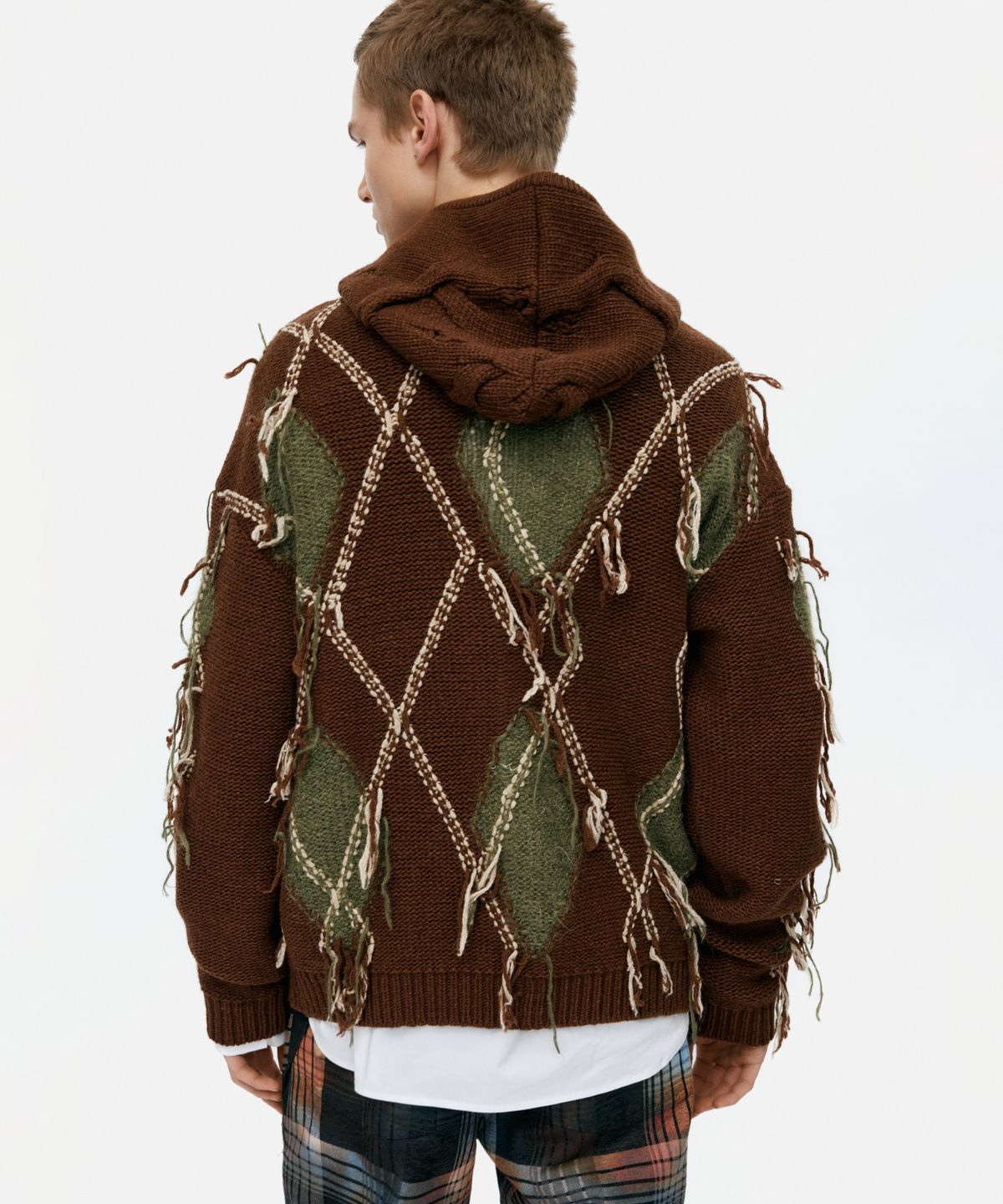 앤더슨벨(ADSB ANDERSSON BELL) UNISEX ARGYLE FISHERMAN HOOD ZIP-UP atb1347u(BROWN)
