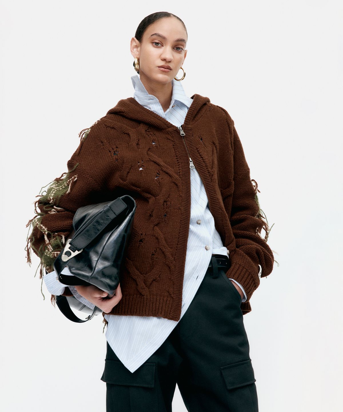 앤더슨벨(ADSB ANDERSSON BELL) UNISEX ARGYLE FISHERMAN HOOD ZIP-UP atb1347u(BROWN)