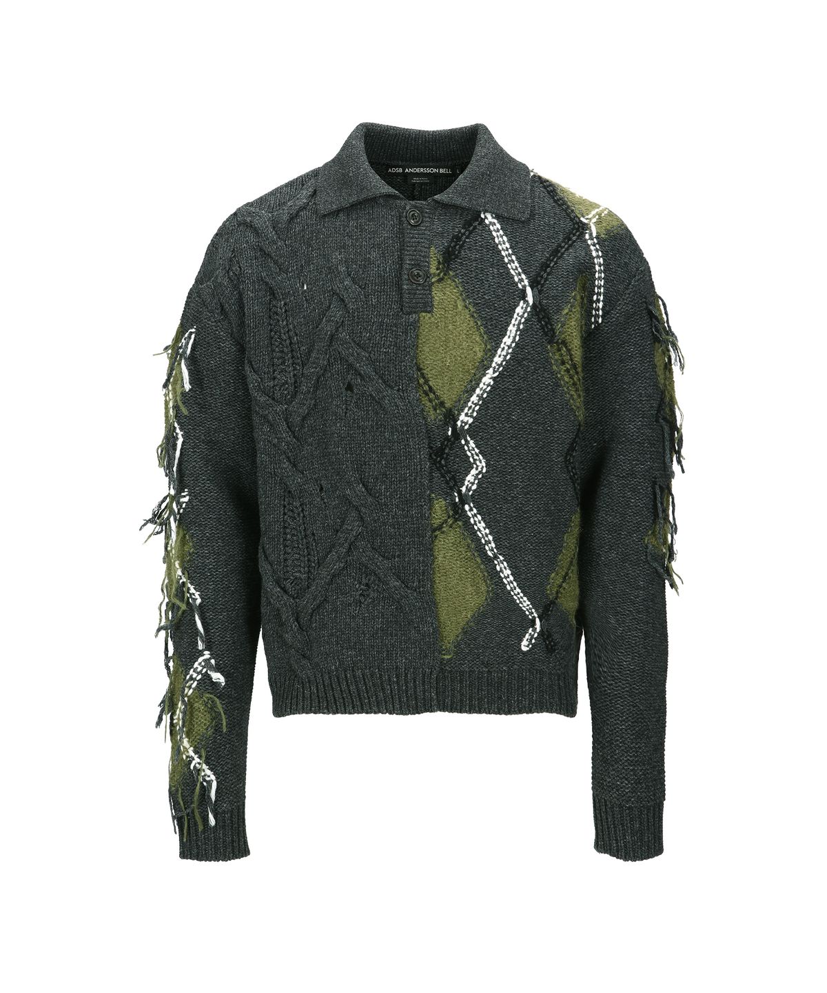 앤더슨벨(ADSB ANDERSSON BELL) ARGYLE FISHERMAN POLO SWEATER atb1346m(CHARCOAL)