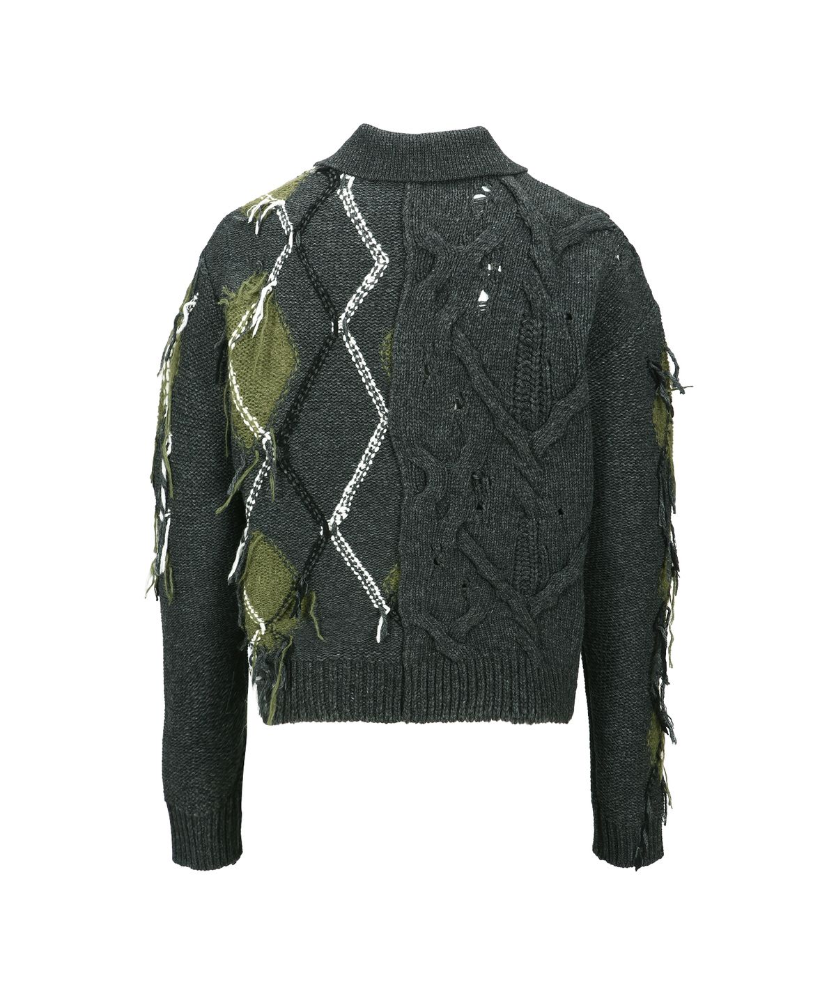 앤더슨벨(ADSB ANDERSSON BELL) ARGYLE FISHERMAN POLO SWEATER atb1346m(CHARCOAL)