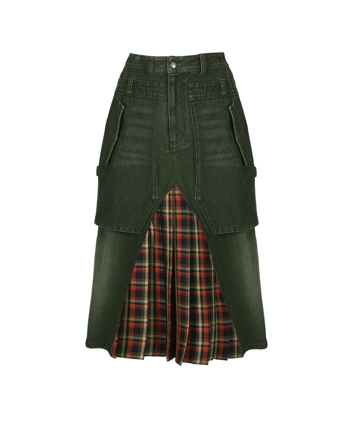 앤더슨벨(ADSB ANDERSSON BELL) RAPTOR LAYERED PLEATS SKIRT apa860w(WASHED GREEN)