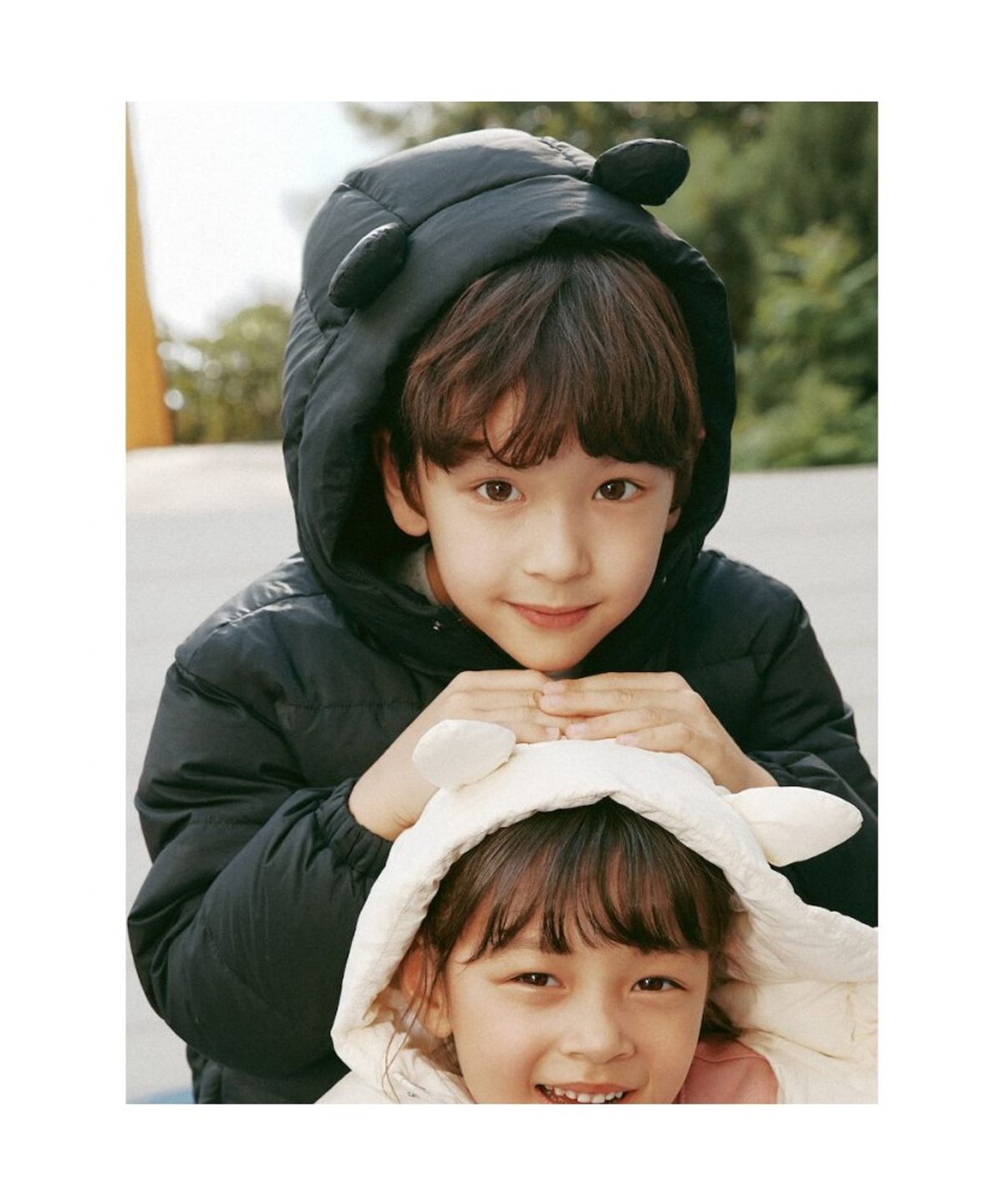 빈폴 키즈(BEANPOLE KIDS) 귀달이 중경량 다운  블랙 (BI5X38U015) (BI5X38U015)