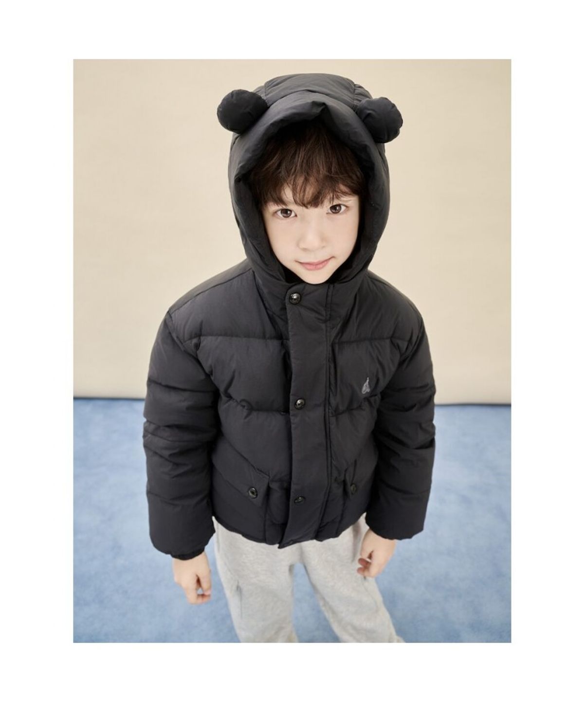 빈폴 키즈(BEANPOLE KIDS) 귀달이 중경량 다운  블랙 (BI5X38U015) (BI5X38U015)
