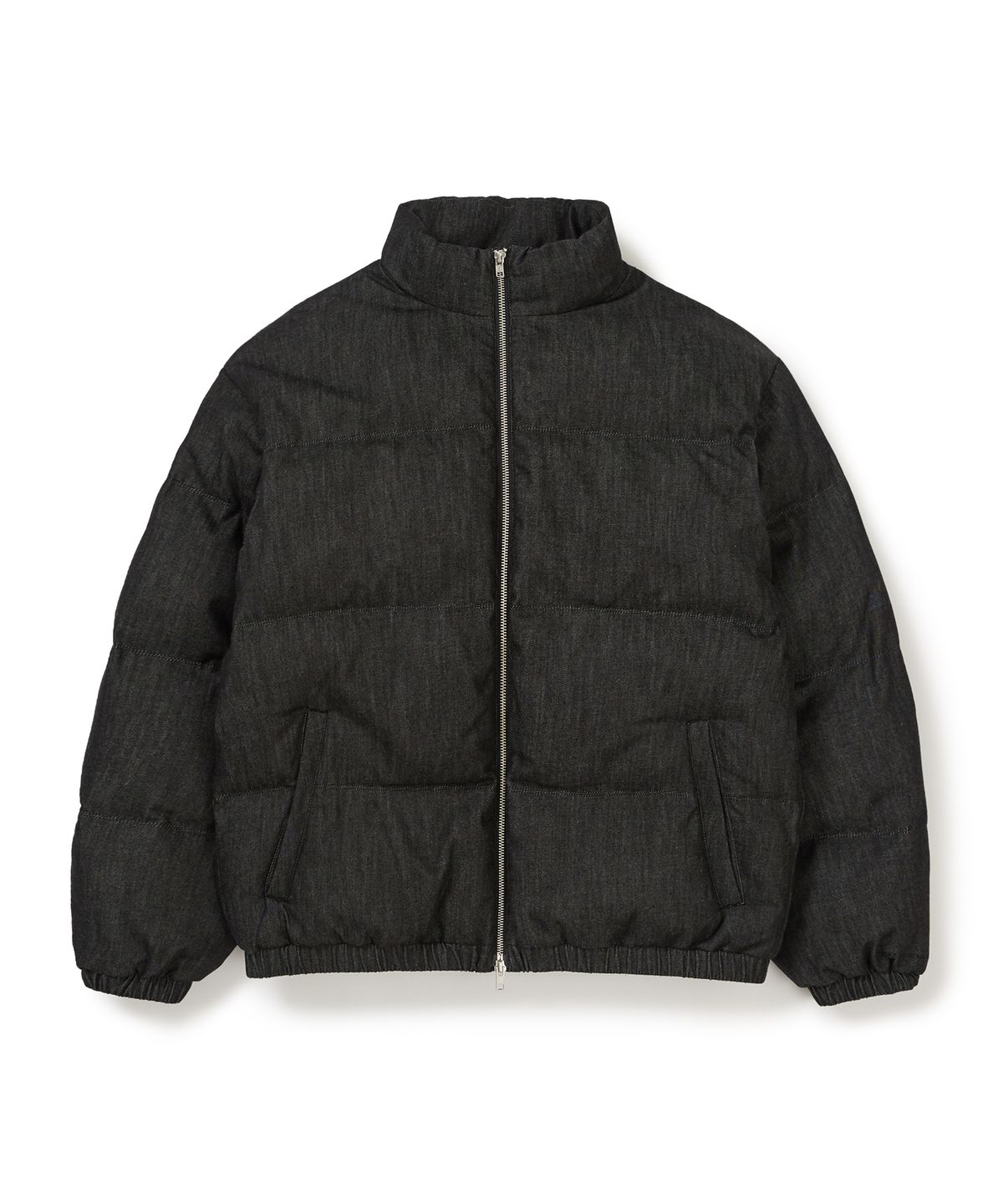 웨스트 그랜드 블러바드(WEST GRAND BOULEVARD) 몬스트로 크롭 데님 푸퍼 자켓 WASHED BLACK