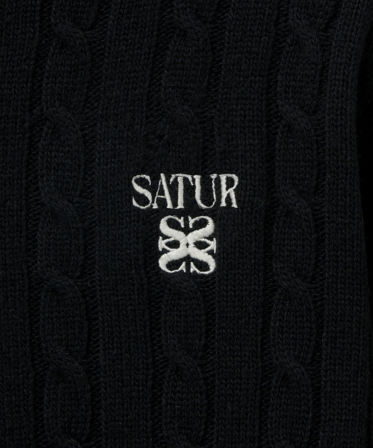 세터(SATUR) 베이직 케이블 크루 넥 니트 블랙