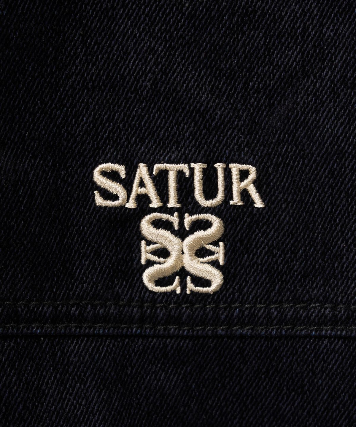 세터(SATUR) 벨벳 데님 패디드 후드 집업 인디고