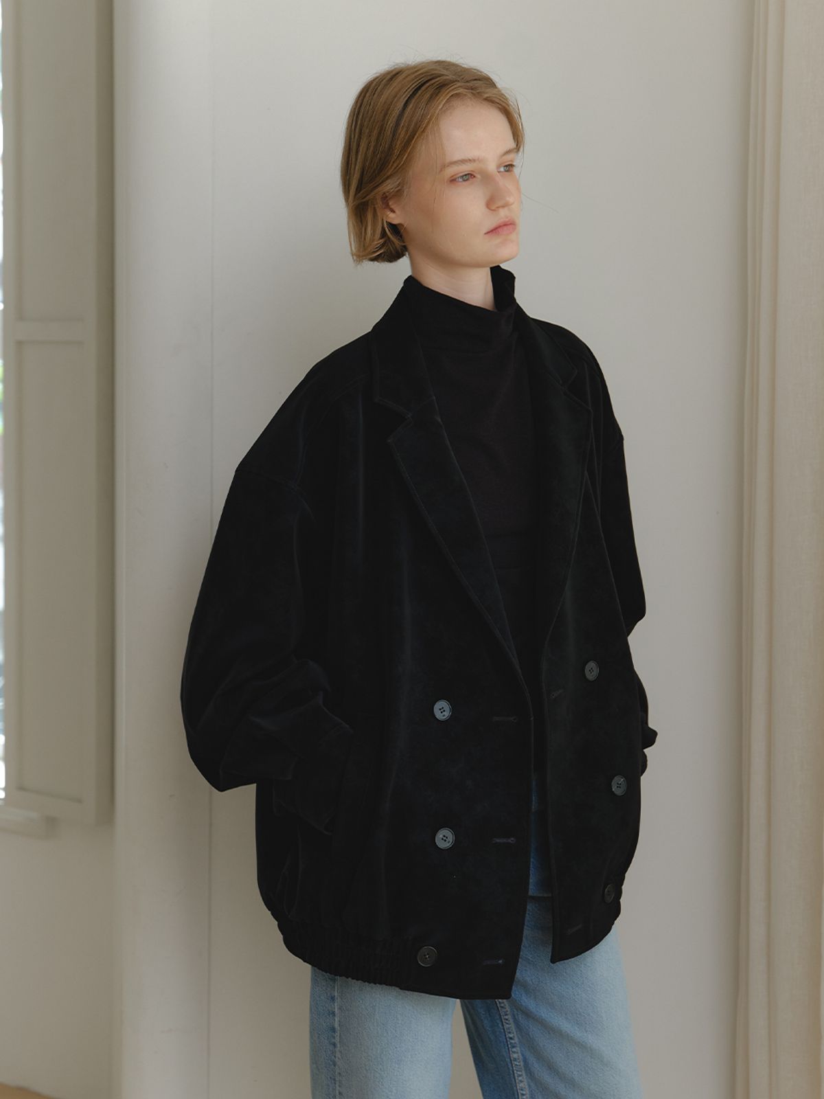 리지(LEEZIE) Eclipse Fake Leather Jacket_L (2Colors)