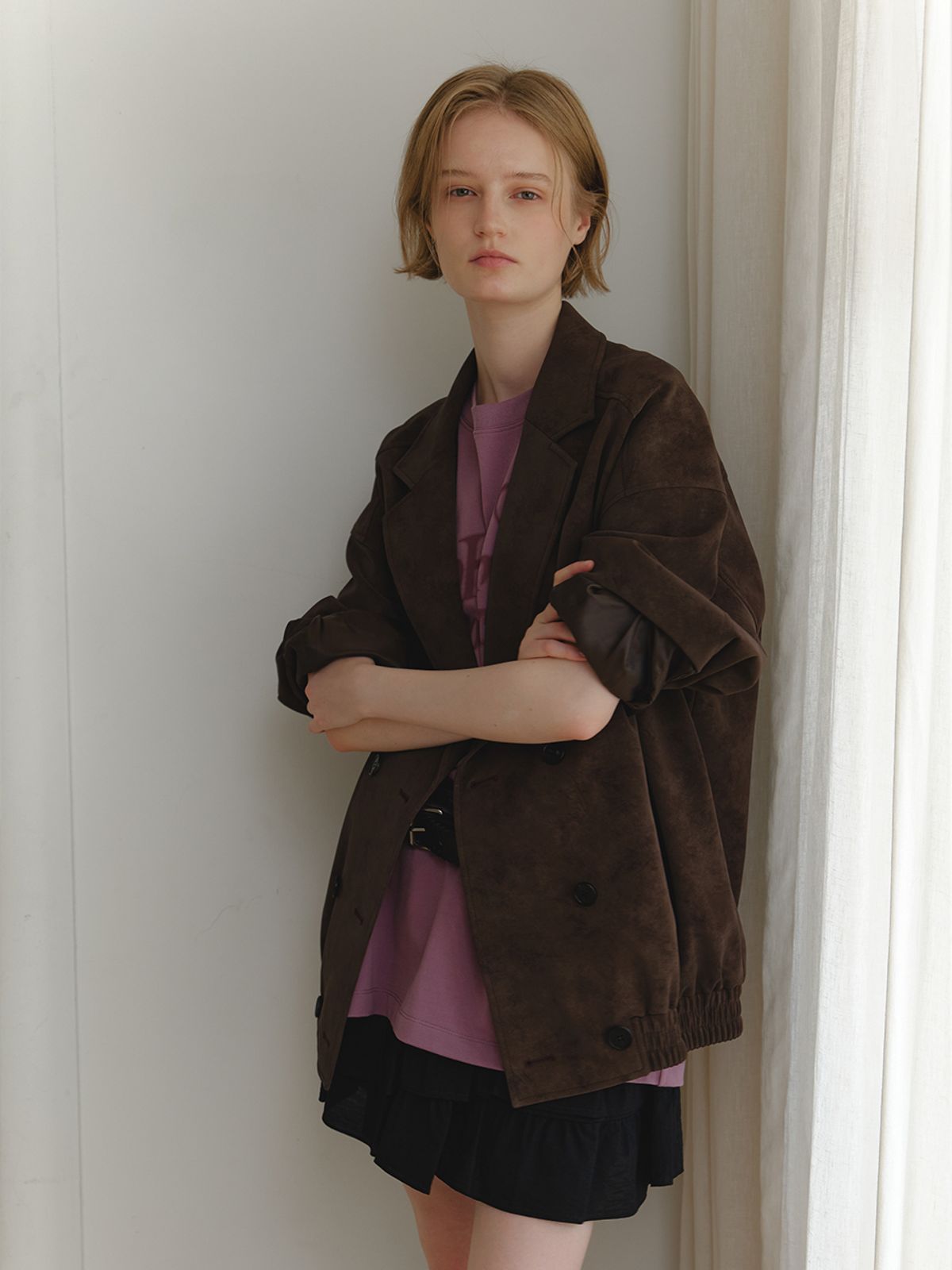 리지(LEEZIE) Eclipse Fake Leather Jacket_L (2Colors)