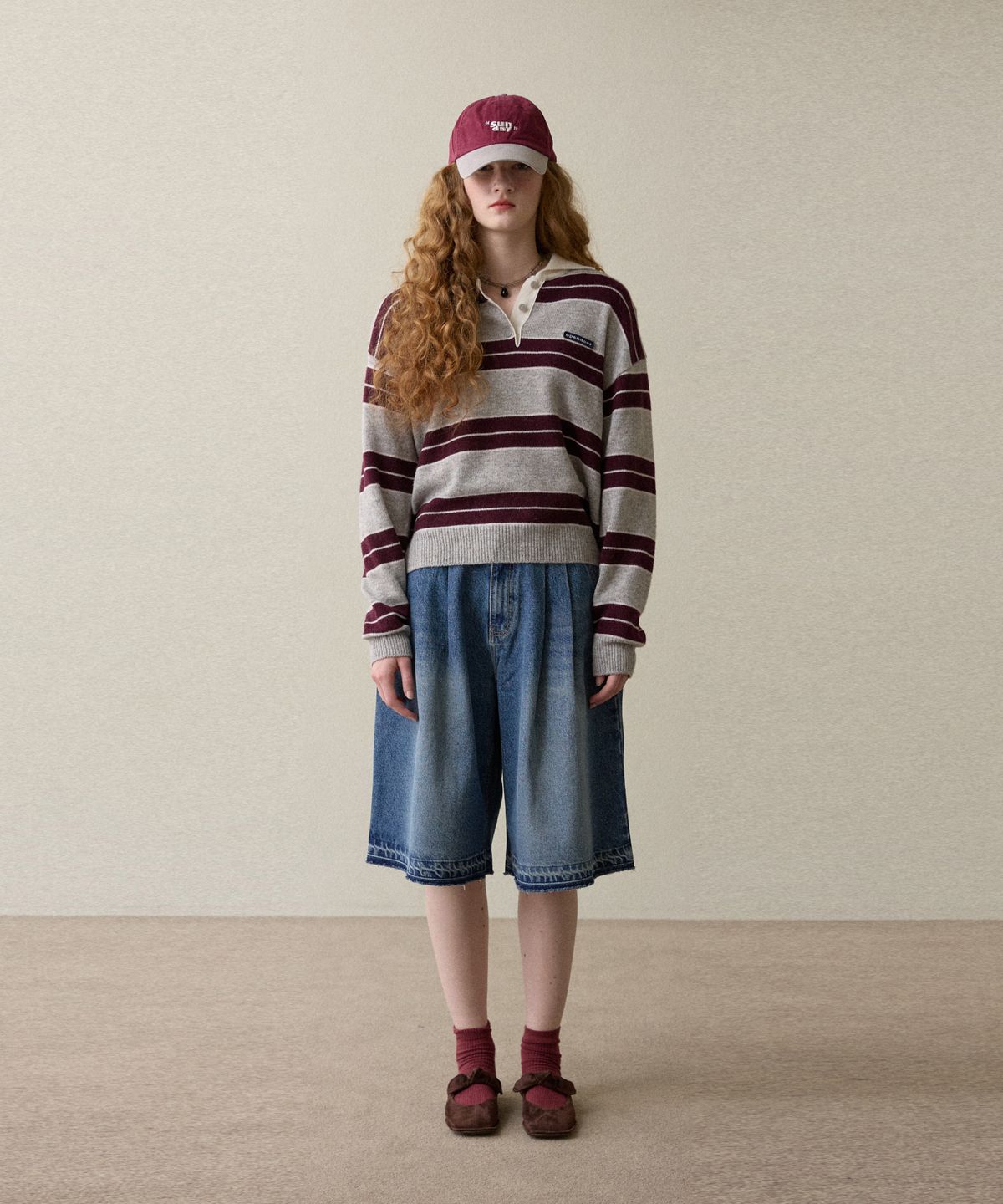 오픈도어스튜디오(OPENDOORSTUDIO) color stripes knit gray
