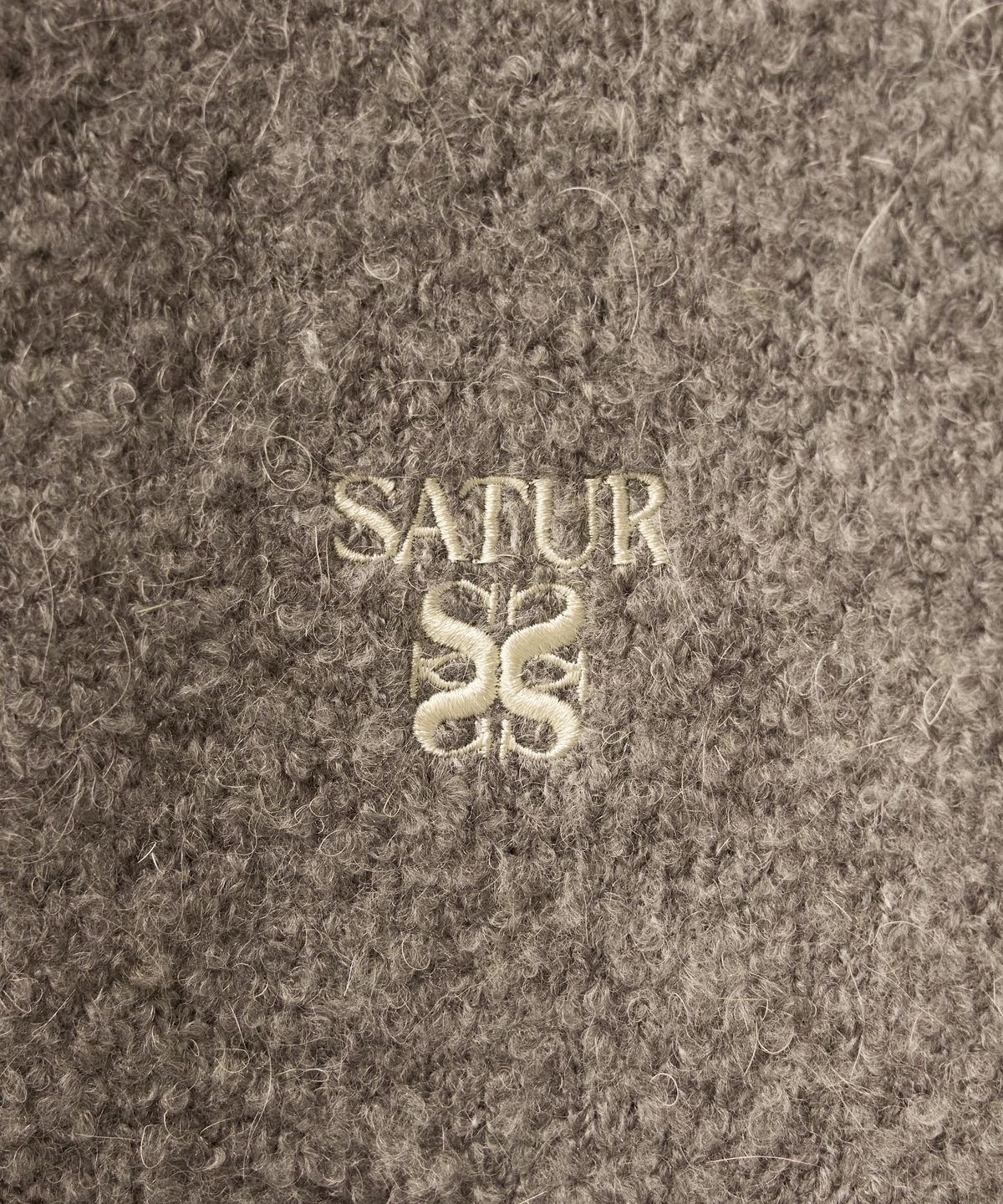 세터(SATUR) (W) 부클 크루 넥 가디건 브라운