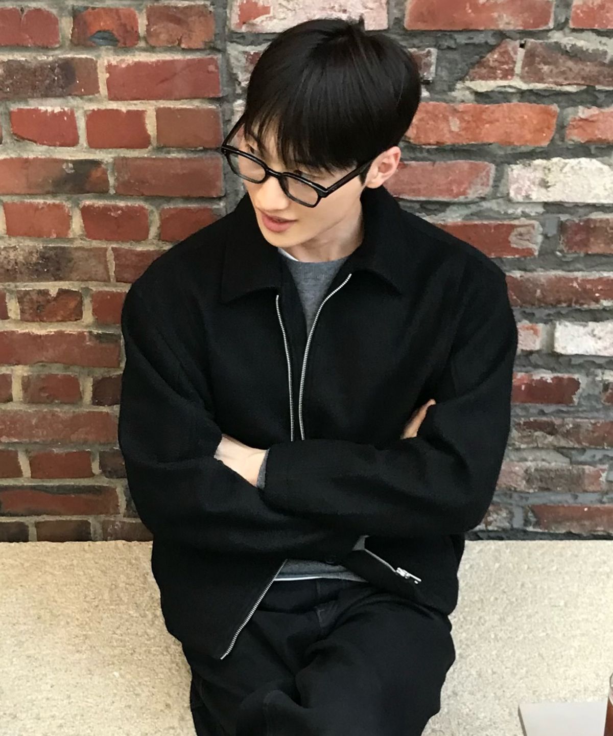 마인드브릿지(MINDBRIDGE) [COUTURE]울 혼방 부클 집업 블루종
