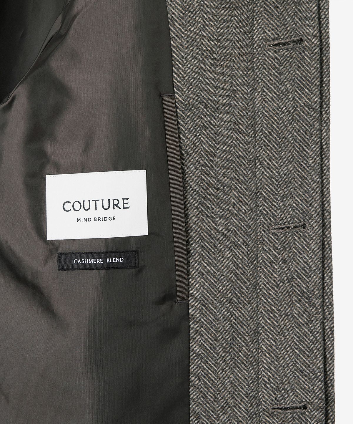 마인드브릿지(MINDBRIDGE) [COUTURE]헤링본 오버핏 발마칸 롱 코트