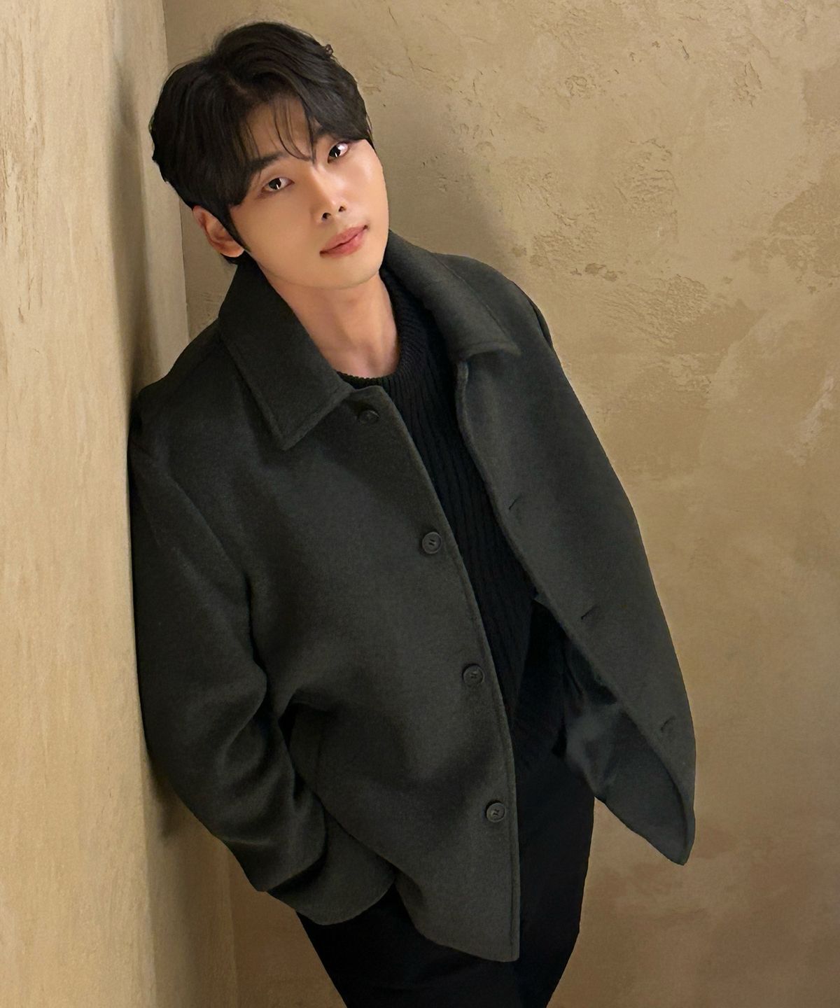 마인드브릿지(MINDBRIDGE) 캐시가공 울 라이크 하프 코트 - 3color