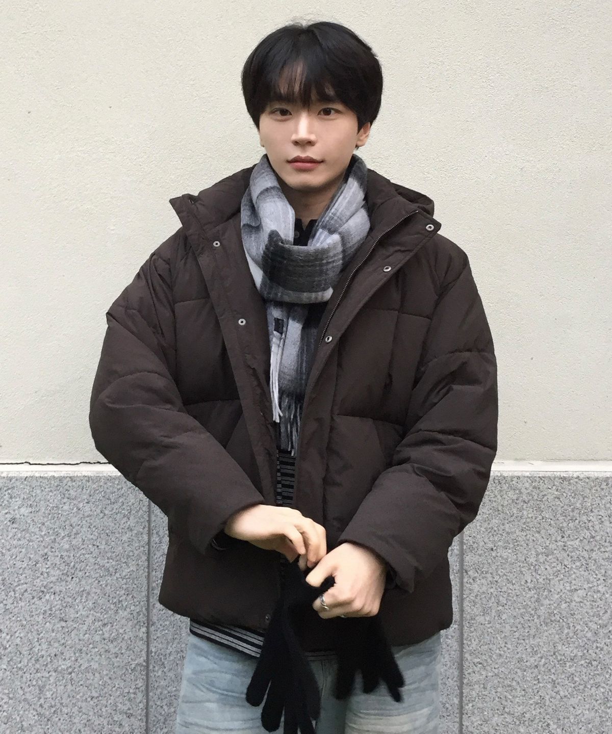마인드브릿지(MINDBRIDGE) 100%울 체크 데일리 머플러 - 2color