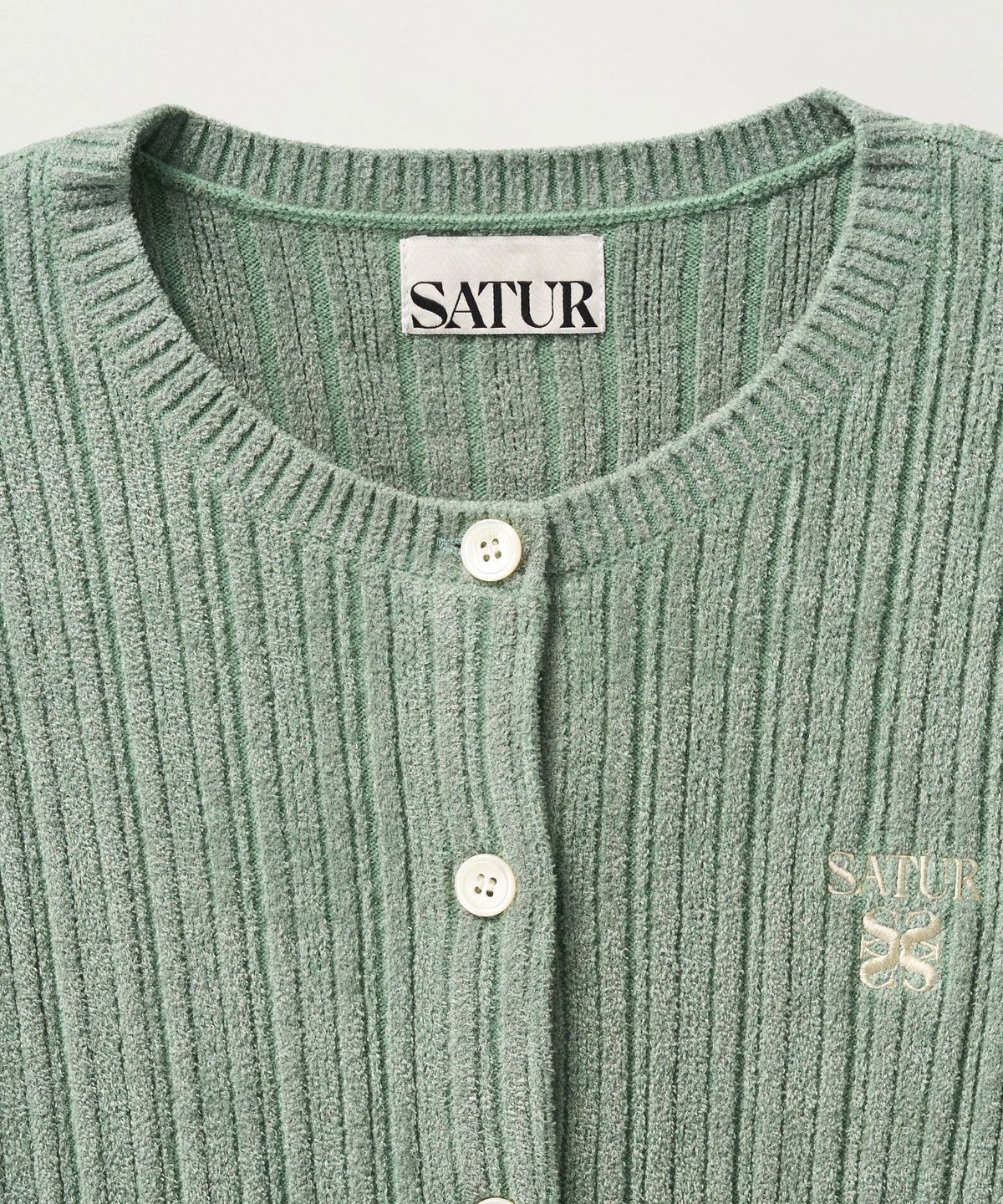 세터(SATUR) (W) 플리스 크루 넥 가디건 민트