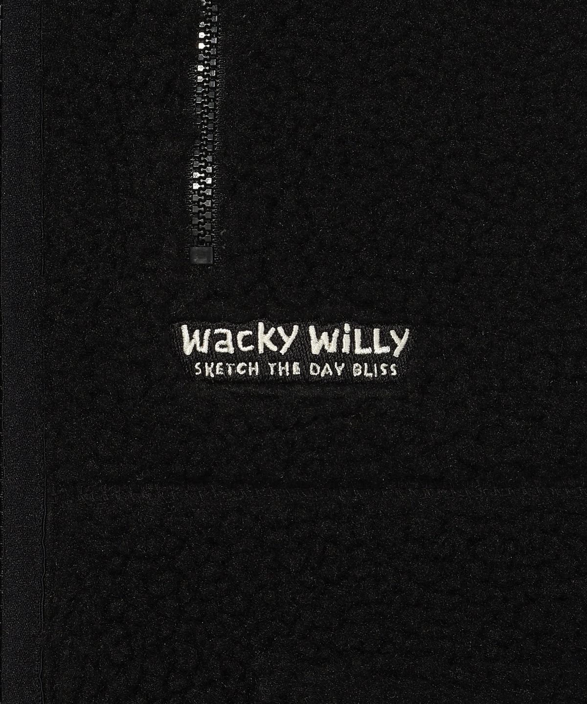 와키윌리(WACKY WILLY) 리버시블 플리스 베스트 블랙