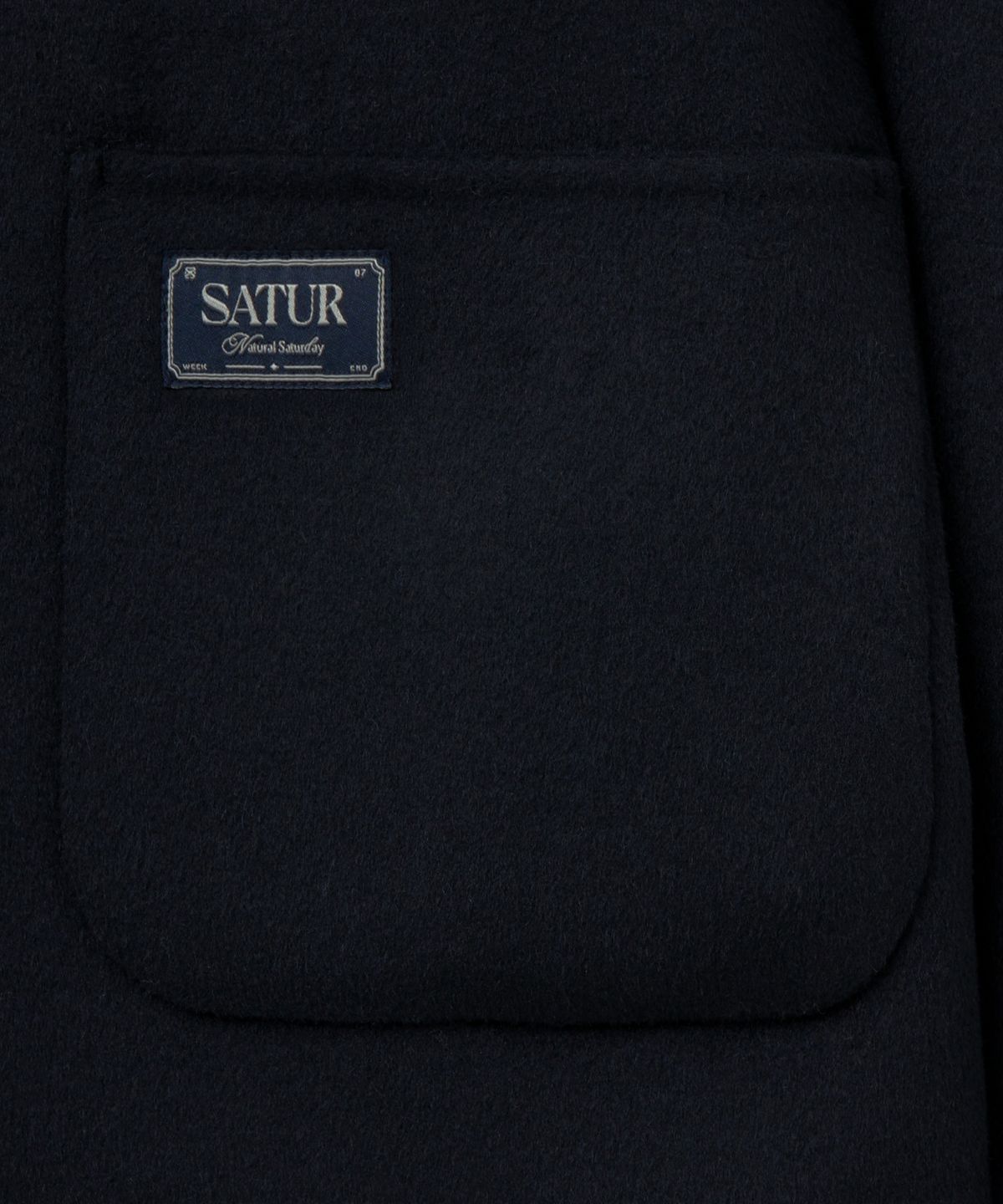 세터(SATUR) (W) 시어링 칼라 울 블렌드 자켓 네이비