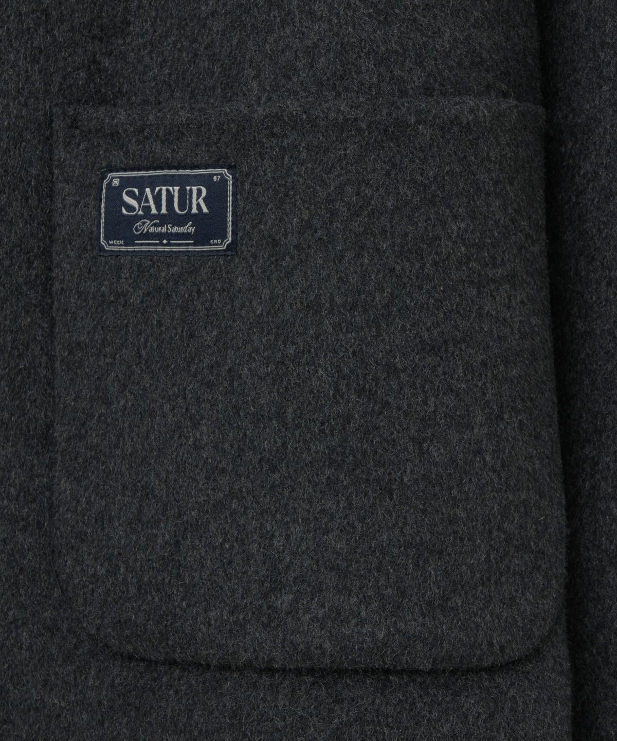 세터(SATUR) (W) 시어링 칼라 울 블렌드 자켓 차콜