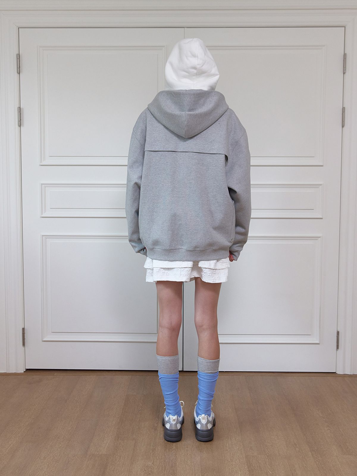 민더리(MEENDERI) [UNISEX] BIG POCKET DUFFLE JACKET - GREY