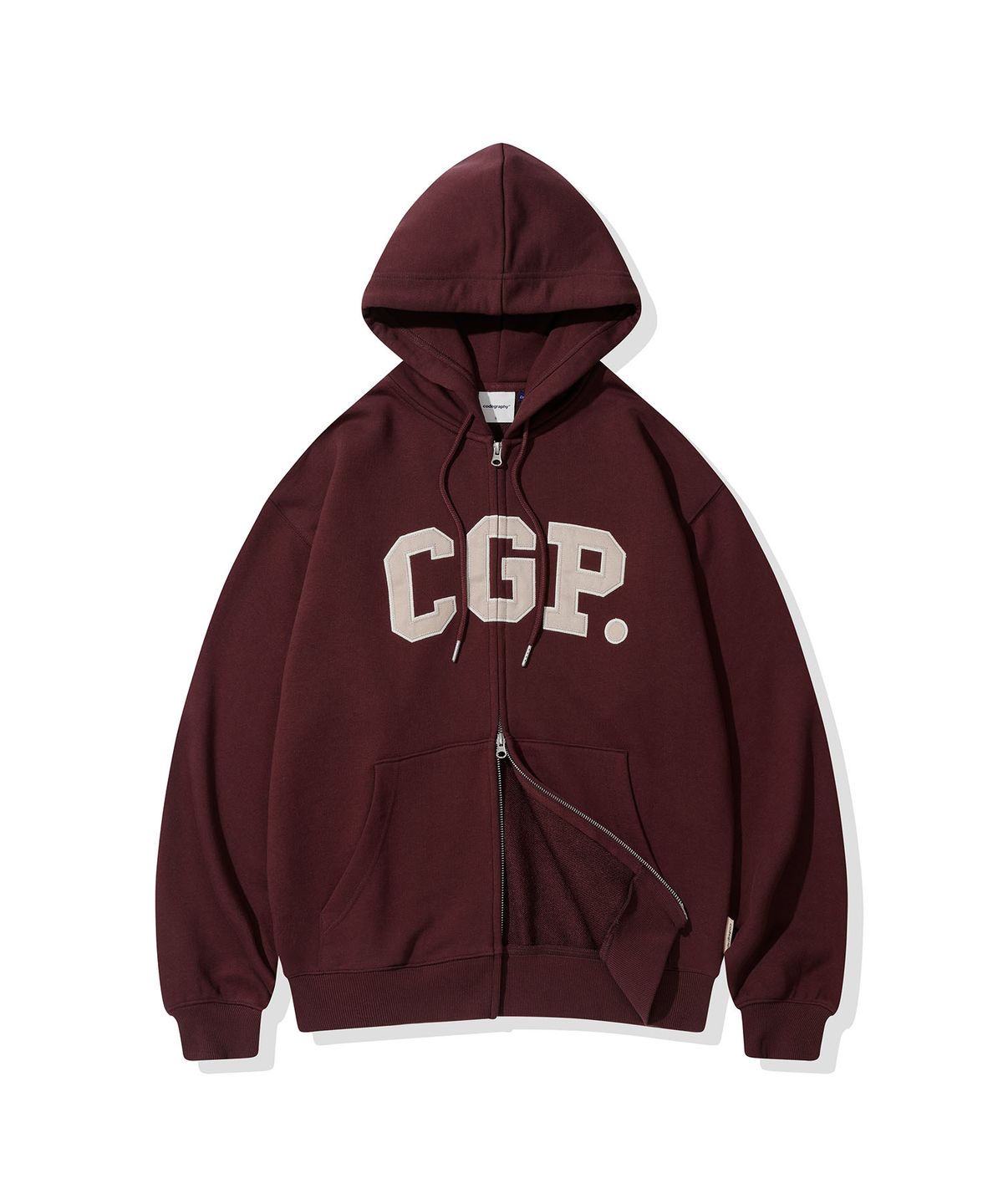 코드그라피(CGP) CGP 아치 로고 후드 집업_버건디