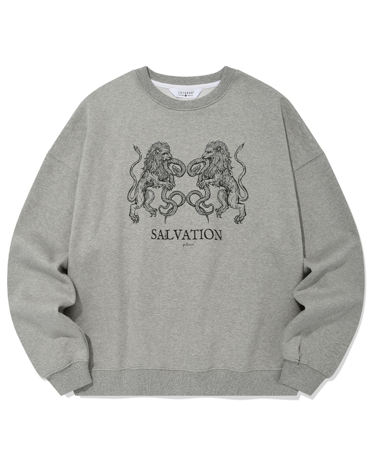 포스333(PHOS333) Salvation Lion Sweatshirt/Melange Grey