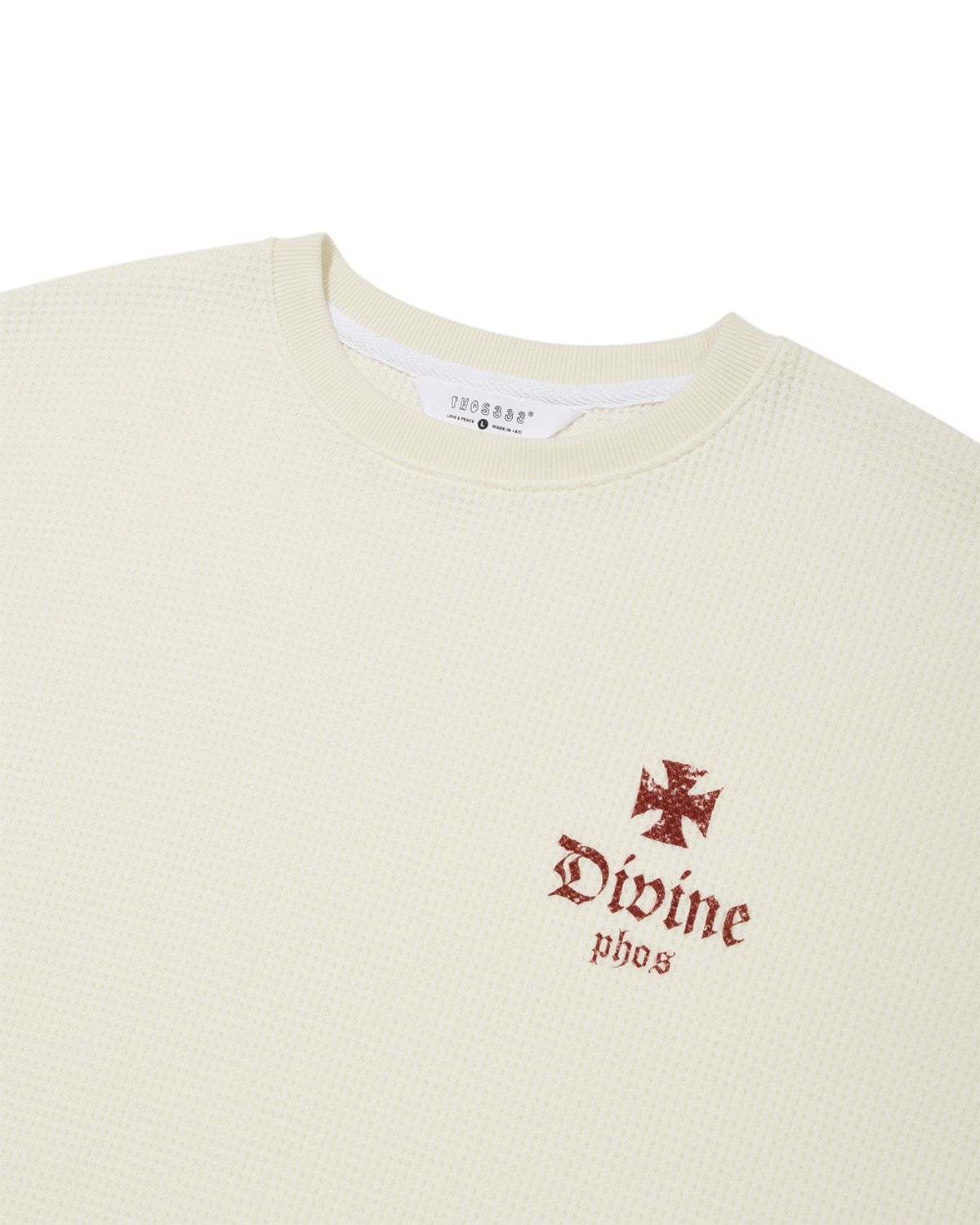 포스333(PHOS333) Divine Waffle Long Sleeved/Cream