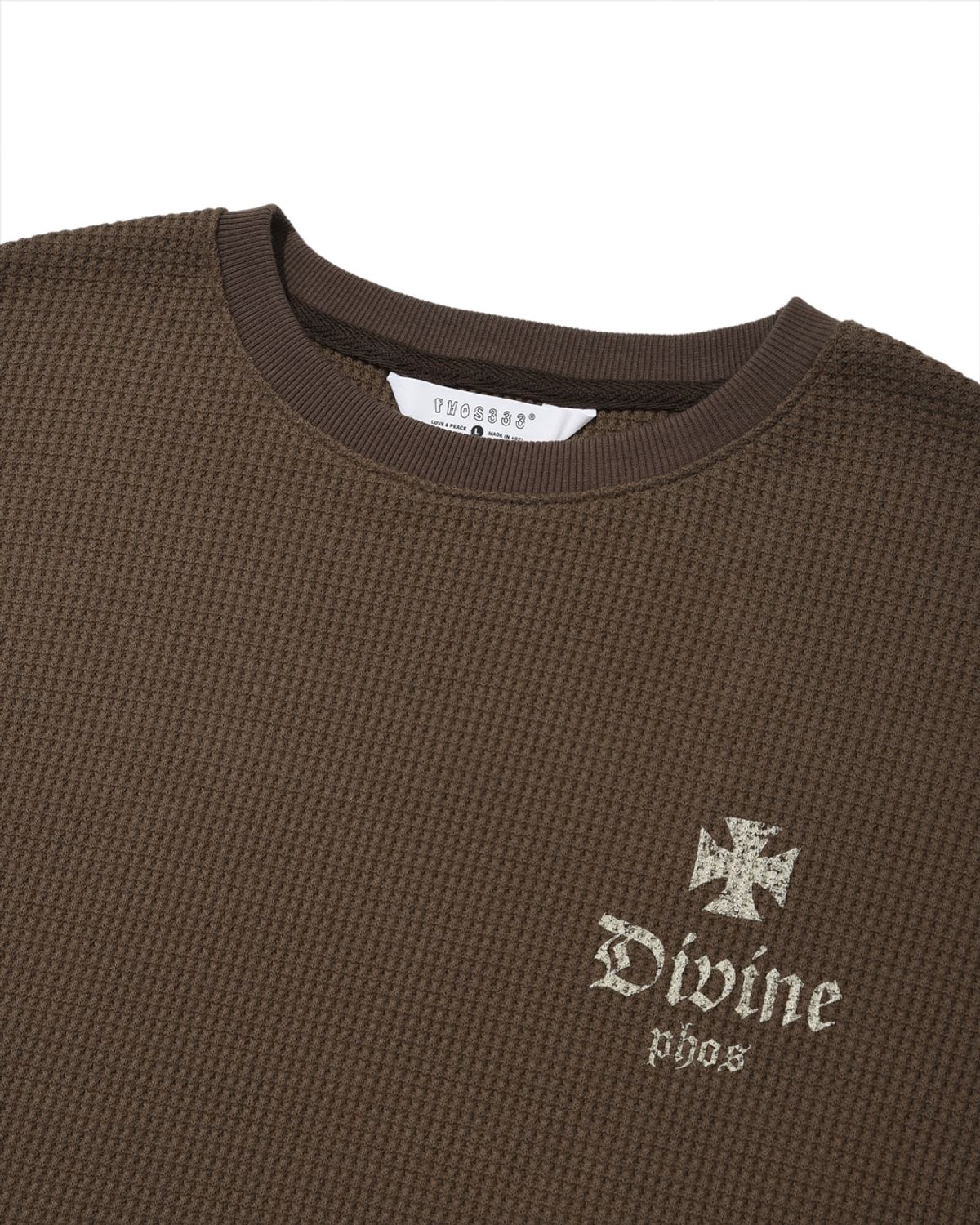 포스333(PHOS333) Divine Waffle Long Sleeved/Dark Brown